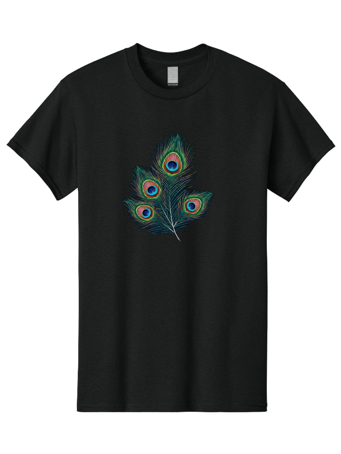 Peacock-Feathers Men'S Graphic Tee, 100% Cotton, Comfortable Casual Summer Wear, Machine Washable, Peacock Feather, Colorful Plumage, Vibrant Colors, Eyespot, Blue And Orange, Exotic Bird, Natural Beauty, Wildlife Bab124 7