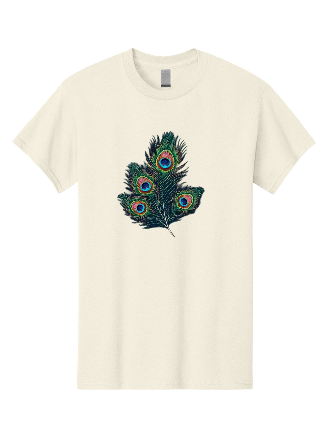 Peacock-Feathers Men'S Graphic Tee, 100% Cotton, Comfortable Casual Summer Wear, Machine Washable, Peacock Feather, Colorful Plumage, Vibrant Colors, Eyespot, Blue And Orange, Exotic Bird, Natural Beauty, Wildlife Bab124 11