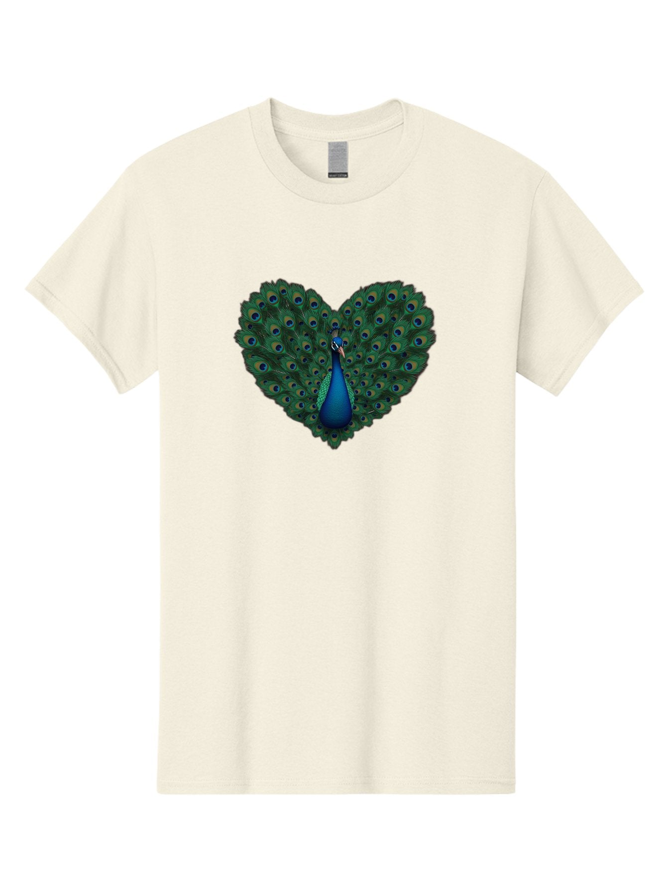 Peacock-Heart Men'S Graphic Tee, 100% Cotton, Comfortable Casual Summer Wear, Machine Washable, Peacock Spreading Its Feathers, Heart Shape, Vibrant Colors, Blue And Green Plumage, Eye-Catching Display, Majestic Bird, Symbolic Representation, Bab127 14