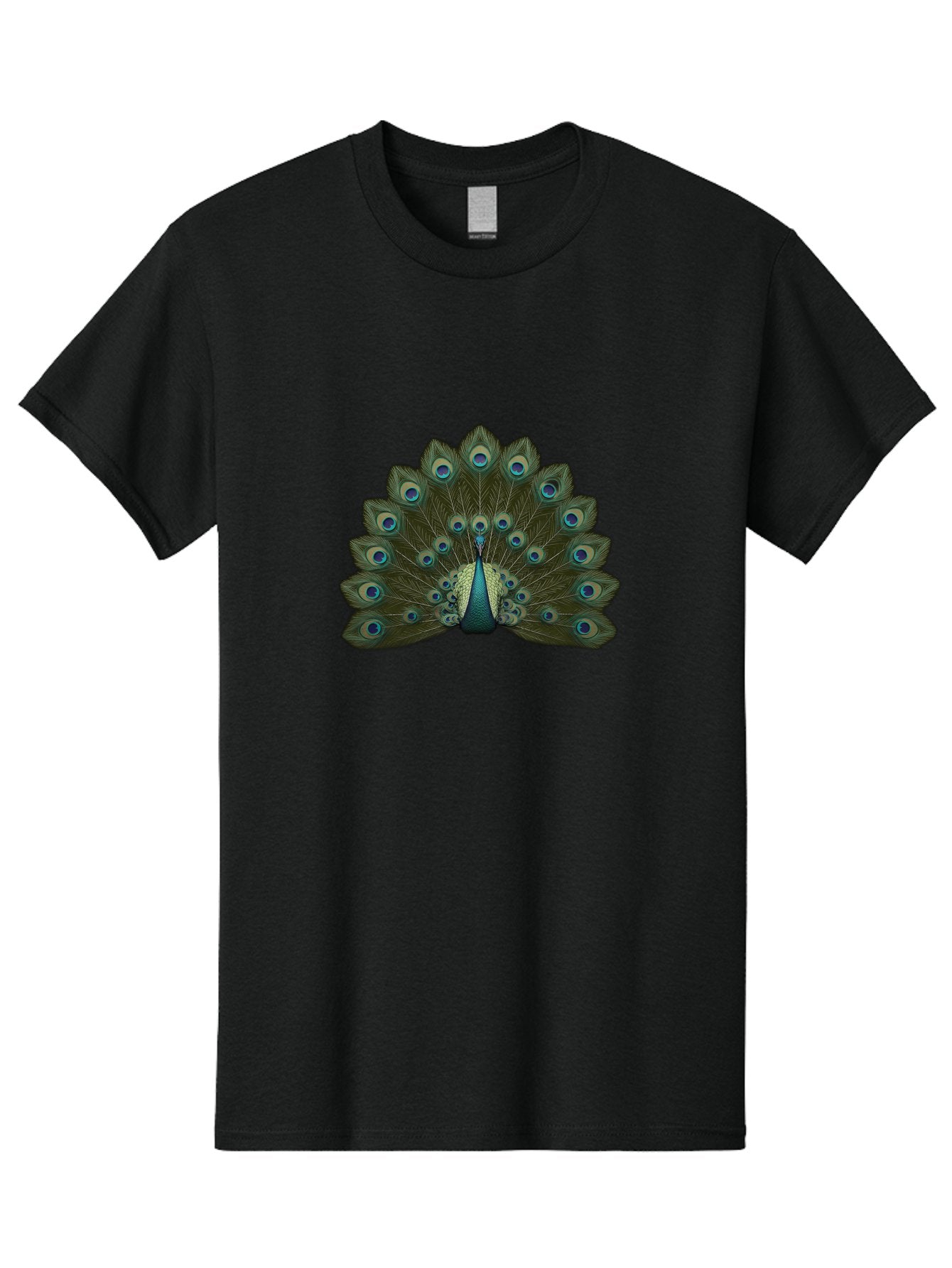 Peacock-Tail-Feathers-1 Men'S Graphic Tee, 100% Cotton, Comfortable Casual Summer Wear, Machine Washable, Peacock Feathers, Vibrant Colors, Blue And Green Hues, Eye-Catching Display, Exotic Bird, Wildlife Photography, Feathered Fan, Bab131 13