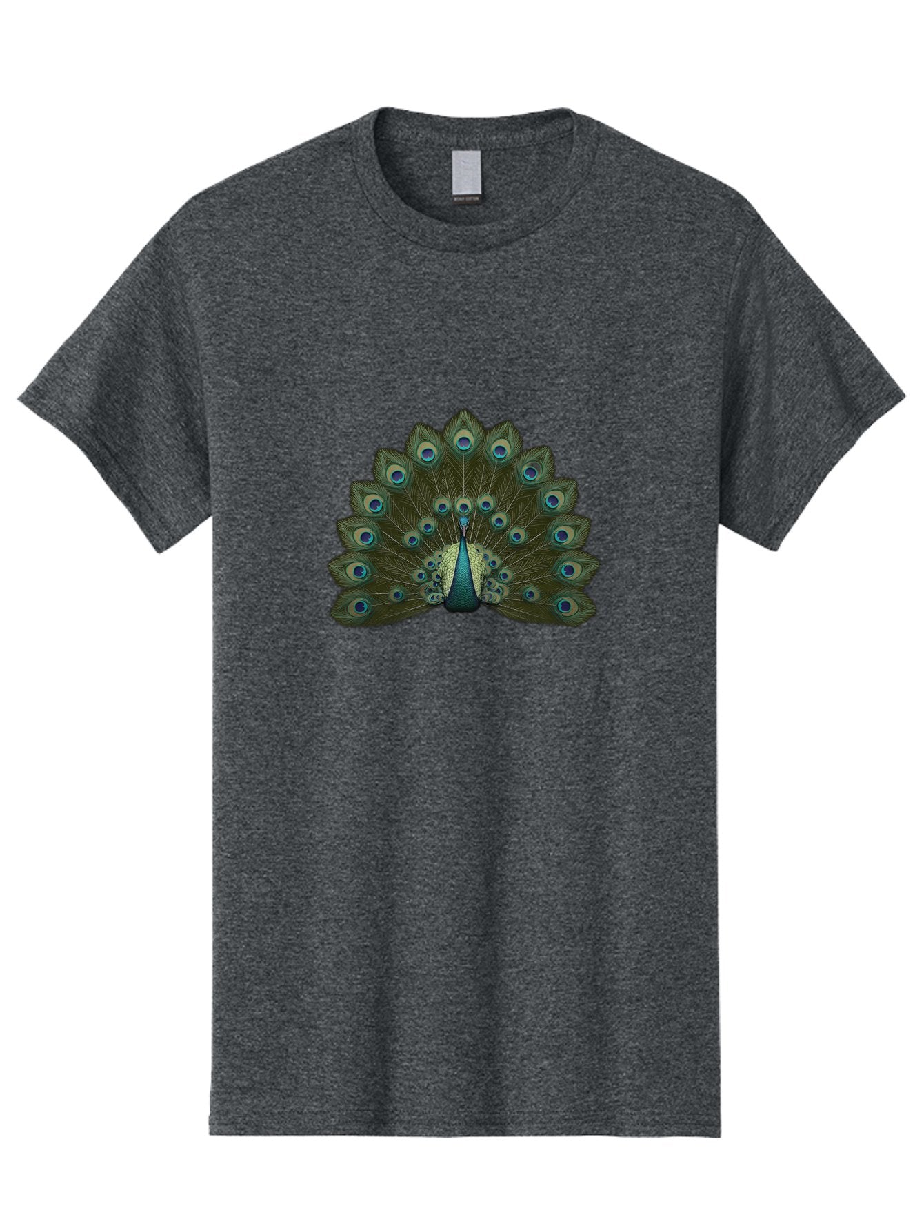 Peacock-Tail-Feathers-1 Men'S Graphic Tee, 100% Cotton, Comfortable Casual Summer Wear, Machine Washable, Peacock Feathers, Vibrant Colors, Blue And Green Hues, Eye-Catching Display, Exotic Bird, Wildlife Photography, Feathered Fan, Bab131 12