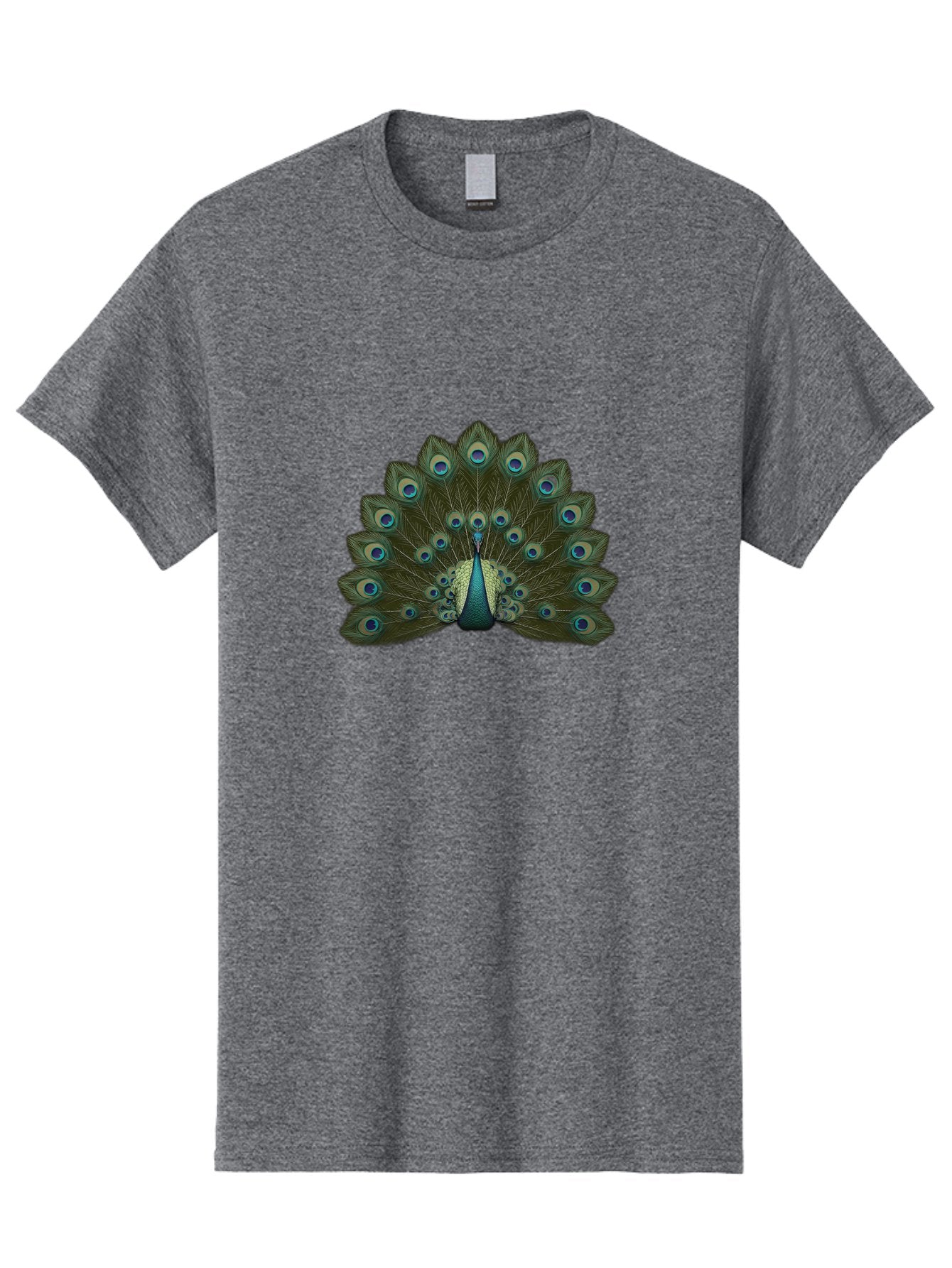 Peacock-Tail-Feathers-1 Men'S Graphic Tee, 100% Cotton, Comfortable Casual Summer Wear, Machine Washable, Peacock Feathers, Vibrant Colors, Blue And Green Hues, Eye-Catching Display, Exotic Bird, Wildlife Photography, Feathered Fan, Bab131 7