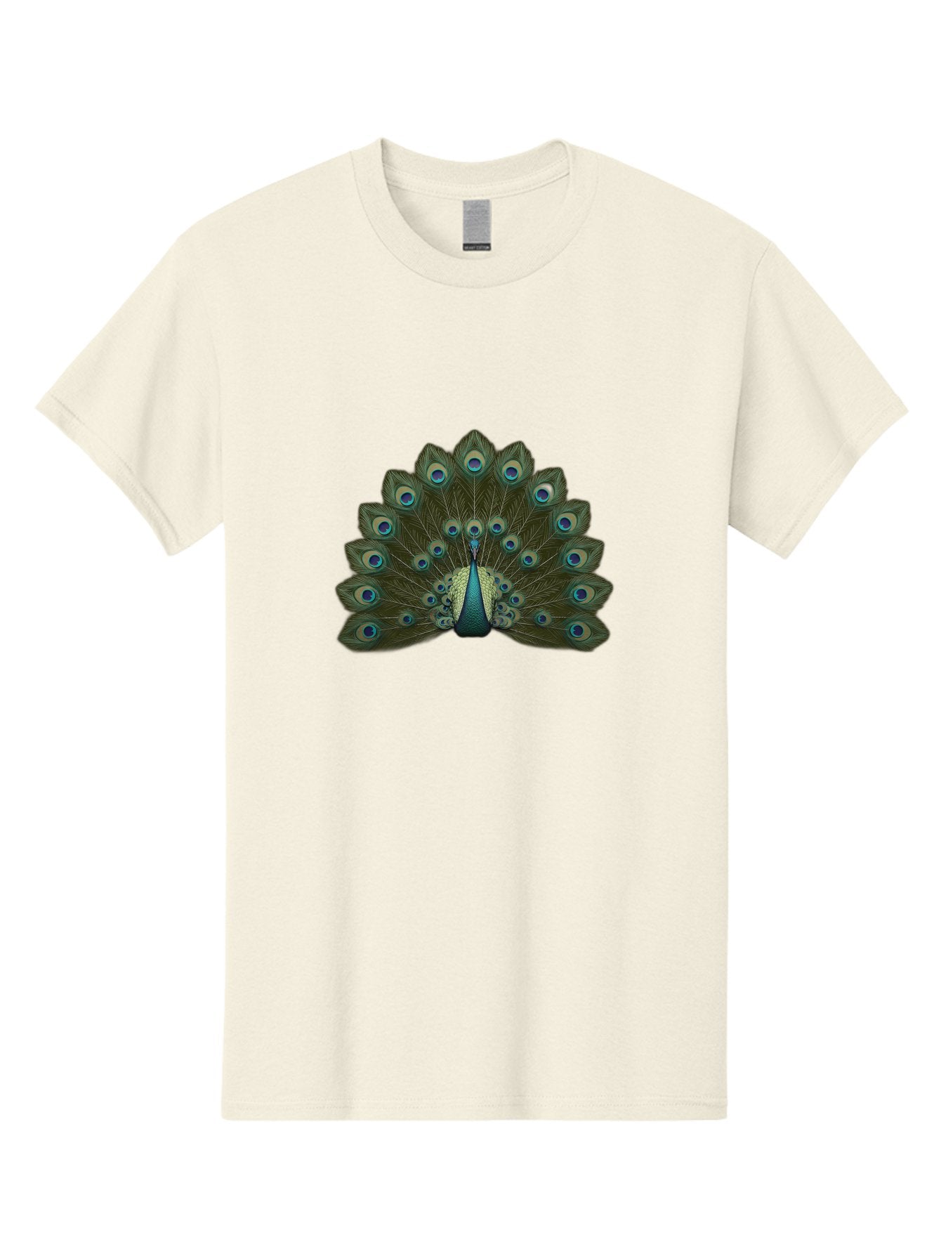 Peacock-Tail-Feathers-1 Men'S Graphic Tee, 100% Cotton, Comfortable Casual Summer Wear, Machine Washable, Peacock Feathers, Vibrant Colors, Blue And Green Hues, Eye-Catching Display, Exotic Bird, Wildlife Photography, Feathered Fan, Bab131 15