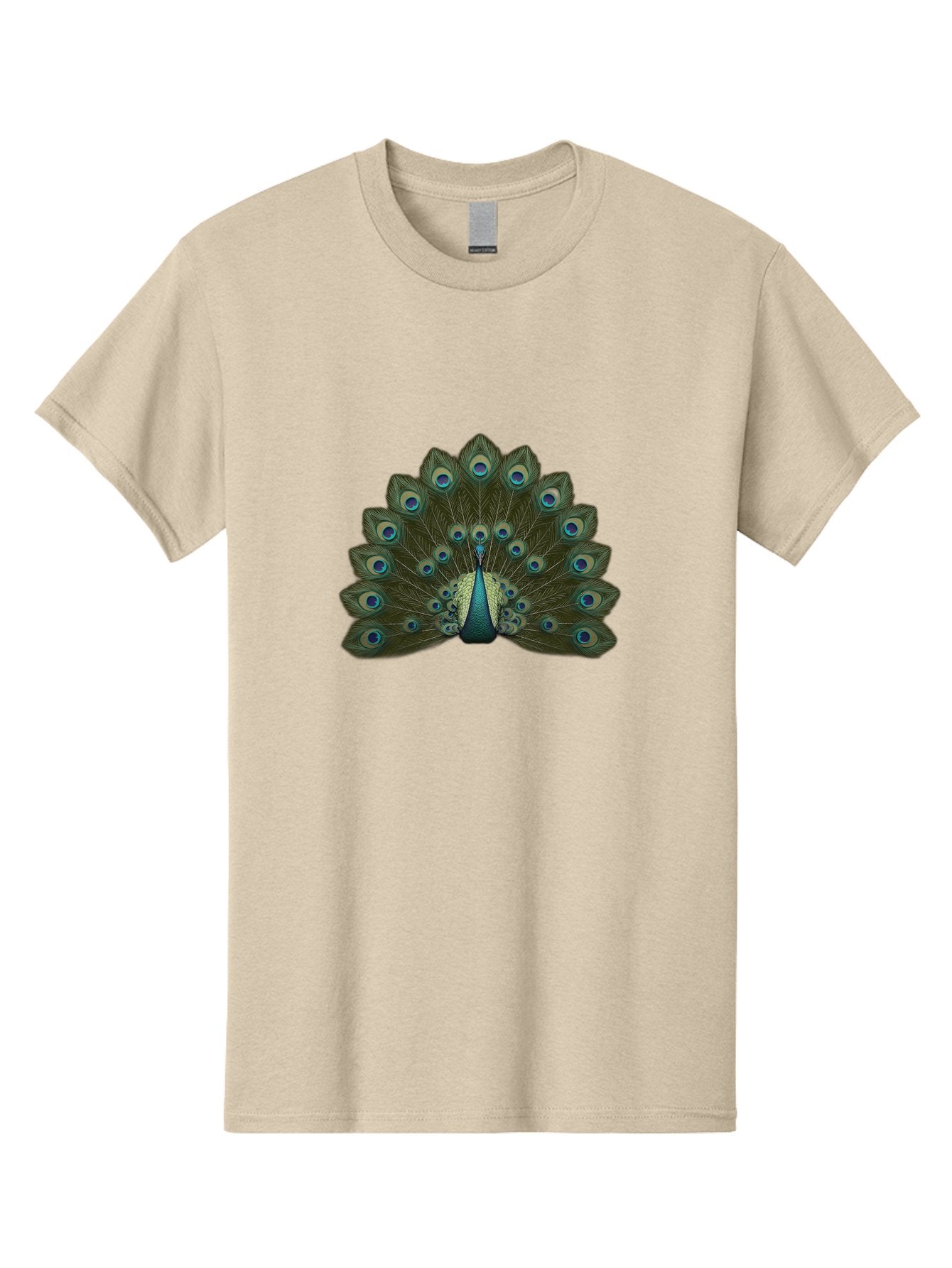 Peacock-Tail-Feathers-1 Men'S Graphic Tee, 100% Cotton, Comfortable Casual Summer Wear, Machine Washable, Peacock Feathers, Vibrant Colors, Blue And Green Hues, Eye-Catching Display, Exotic Bird, Wildlife Photography, Feathered Fan, Bab131 5