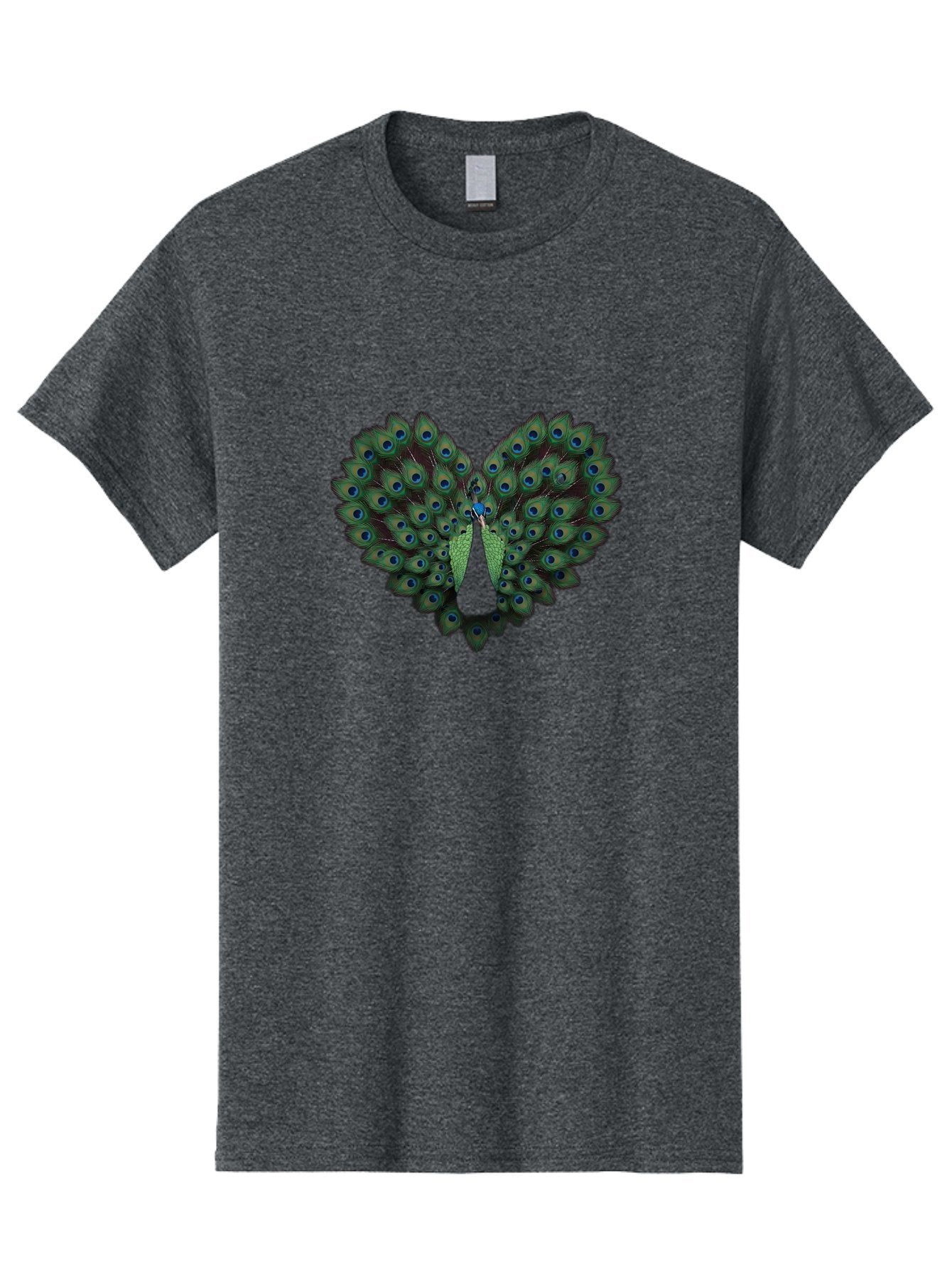Peacock-Tail-Feathers-2 Men'S Graphic Tee, 100% Cotton, Comfortable Casual Summer Wear, Machine Washable, Peacock Tail Feathers, Vibrant Colors, Blue Eyespots, Green Plumage, Bird Display, Exotic Beauty, Wildlife Photography, Bab132 7