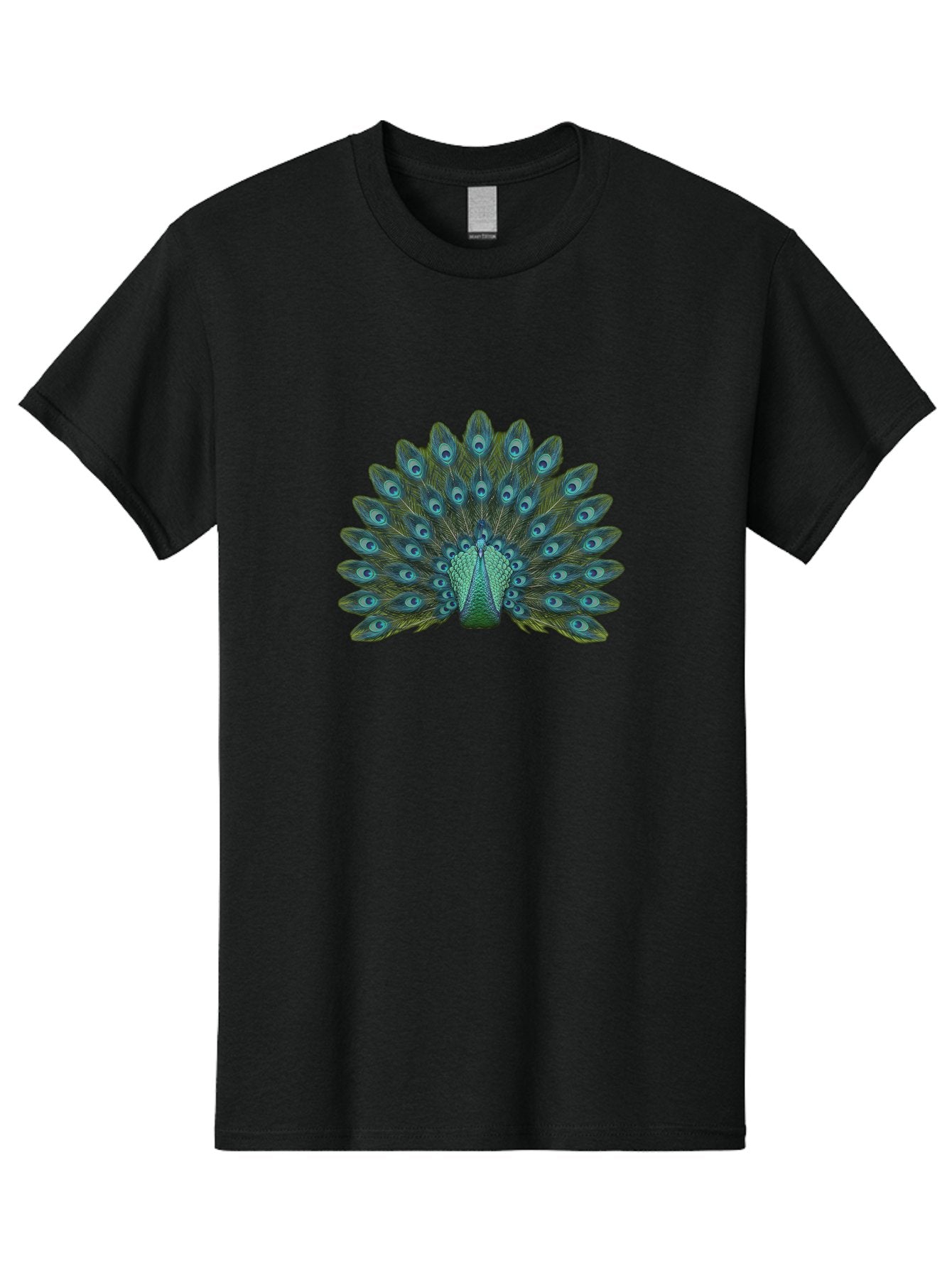 Peacock-Tail-Feathers Men'S Graphic Tee, 100% Cotton, Comfortable Casual Summer Wear, Machine Washable, Peacock Feathers, Blue And Green Plumage, Eye-Catching Display, Vibrant Colors, Intricate Patterns, Majestic Bird, Natural Beauty, Bab133 9