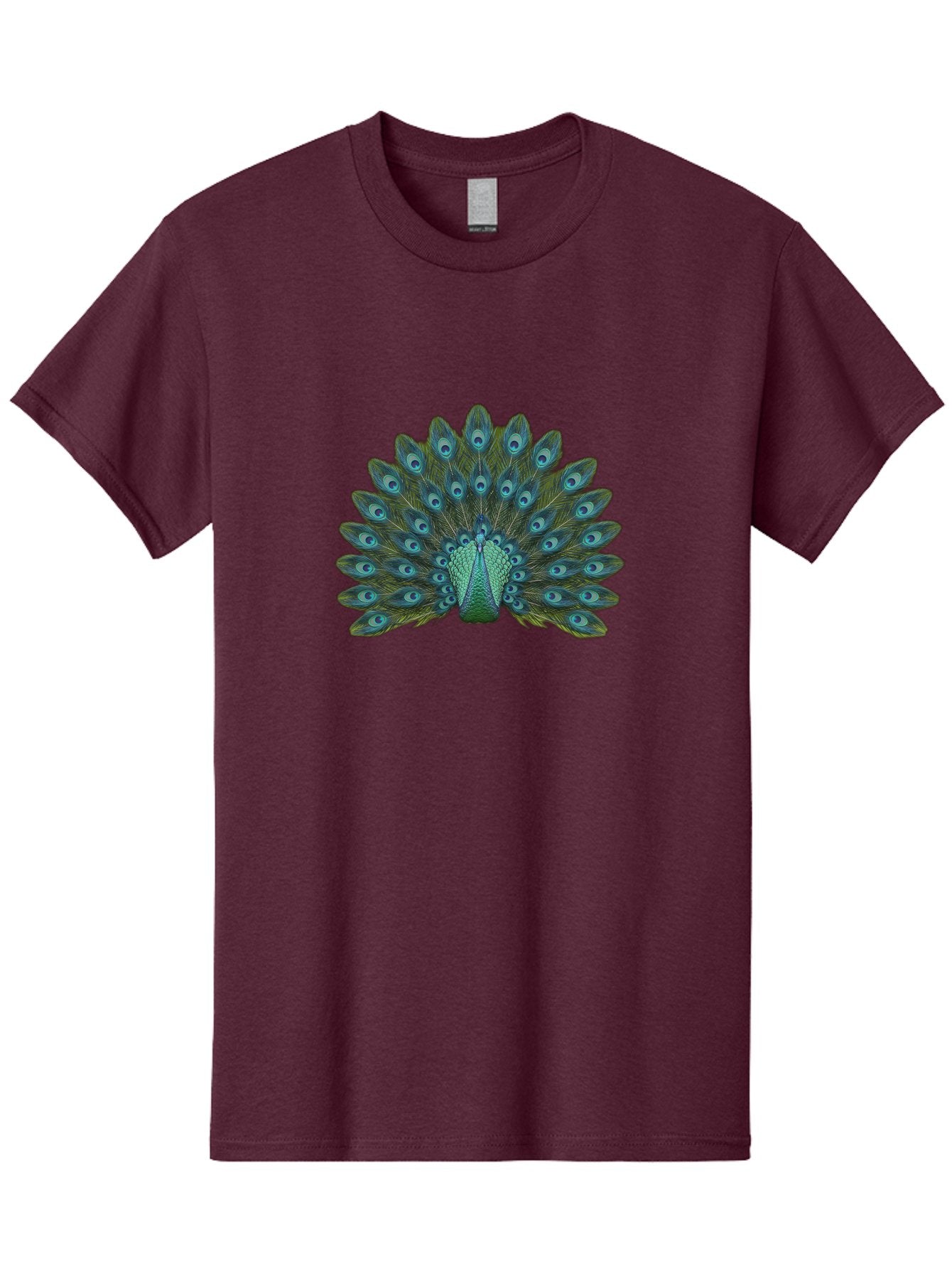 Peacock-Tail-Feathers Men'S Graphic Tee, 100% Cotton, Comfortable Casual Summer Wear, Machine Washable, Peacock Feathers, Blue And Green Plumage, Eye-Catching Display, Vibrant Colors, Intricate Patterns, Majestic Bird, Natural Beauty, Bab133 7