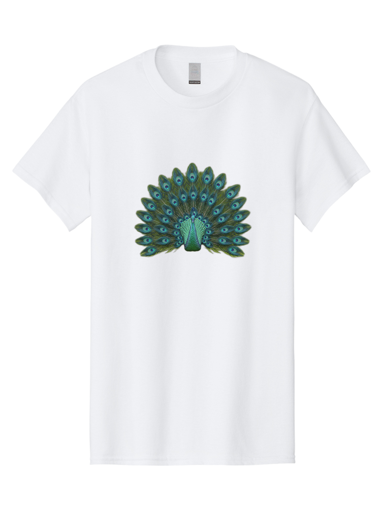 Peacock-Tail-Feathers Men'S Graphic Tee, 100% Cotton, Comfortable Casual Summer Wear, Machine Washable, Peacock Feathers, Blue And Green Plumage, Eye-Catching Display, Vibrant Colors, Intricate Patterns, Majestic Bird, Natural Beauty, Bab133 7