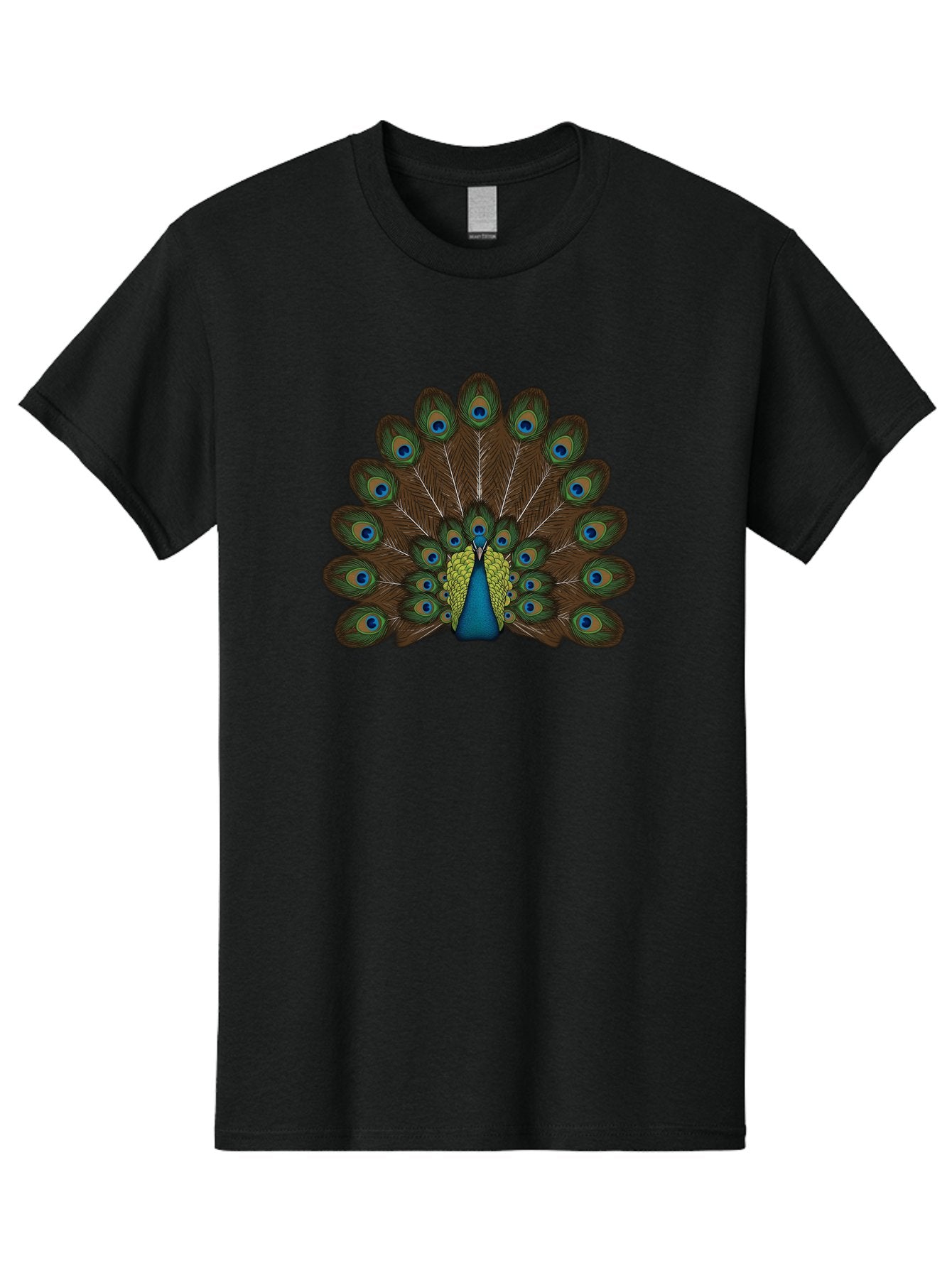 Peacock-Tail Men'S Graphic Tee, 100% Cotton, Comfortable Casual Summer Wear, Machine Washable, Peacock Feathers, Colorful Plumage, Vibrant Blues And Greens, Eye-Catching Display, Intricate Patterns, Majestic Bird, Ornate Decoration, Bab134 7