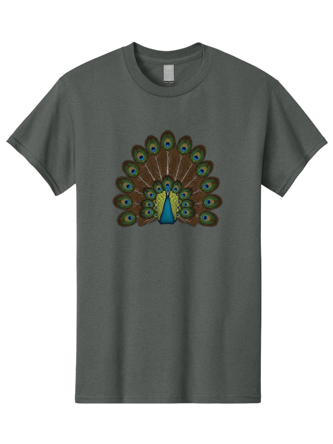 Peacock-Tail Men'S Graphic Tee, 100% Cotton, Comfortable Casual Summer Wear, Machine Washable, Peacock Feathers, Colorful Plumage, Vibrant Blues And Greens, Eye-Catching Display, Intricate Patterns, Majestic Bird, Ornate Decoration, Bab134 9