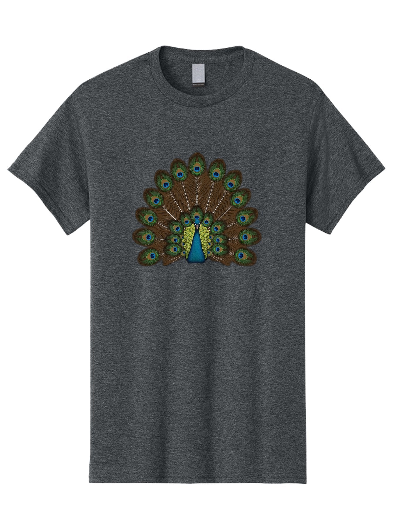 Peacock-Tail Men'S Graphic Tee, 100% Cotton, Comfortable Casual Summer Wear, Machine Washable, Peacock Feathers, Colorful Plumage, Vibrant Blues And Greens, Eye-Catching Display, Intricate Patterns, Majestic Bird, Ornate Decoration, Bab134 14