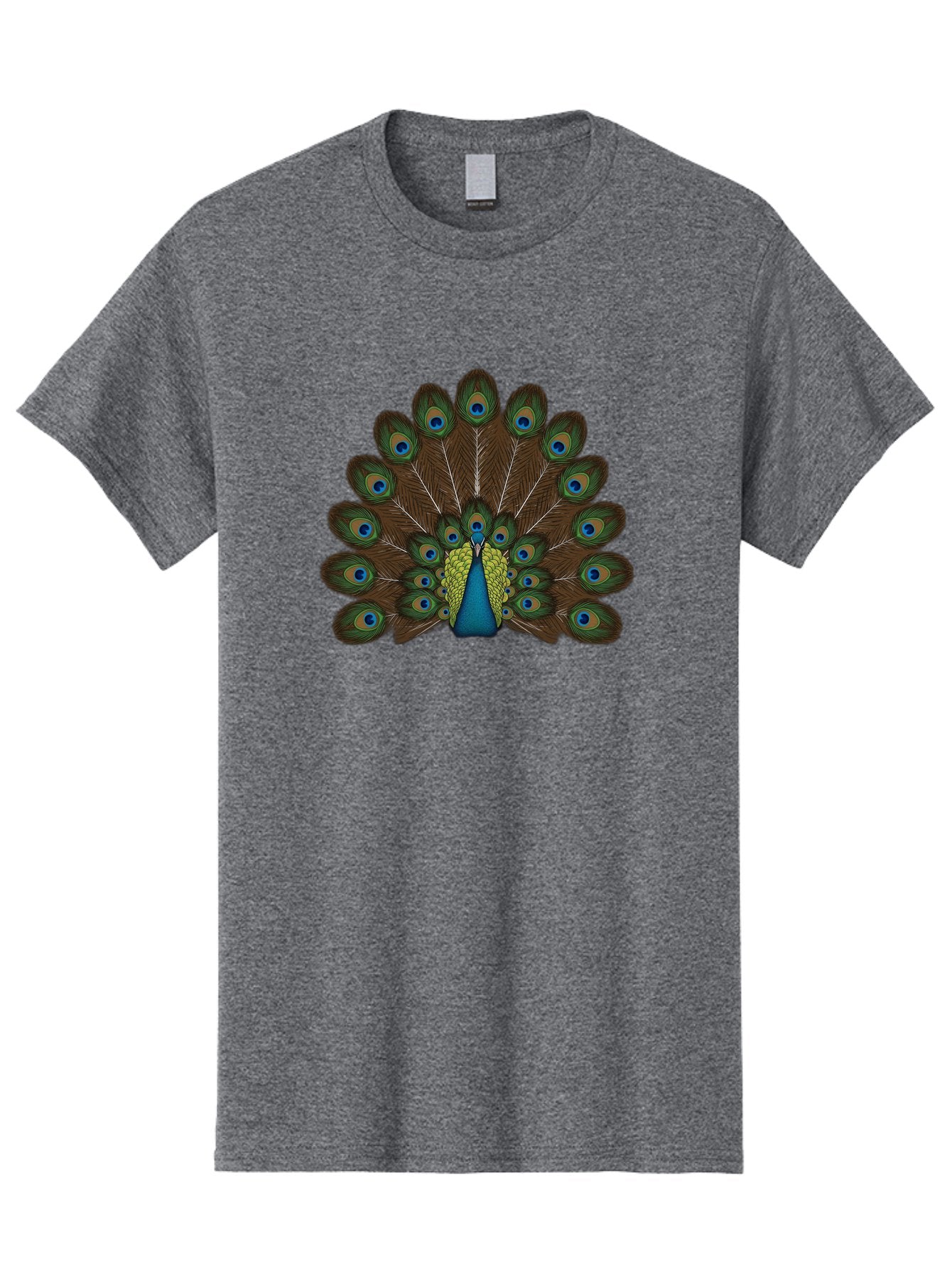 Peacock-Tail Men'S Graphic Tee, 100% Cotton, Comfortable Casual Summer Wear, Machine Washable, Peacock Feathers, Colorful Plumage, Vibrant Blues And Greens, Eye-Catching Display, Intricate Patterns, Majestic Bird, Ornate Decoration, Bab134 6