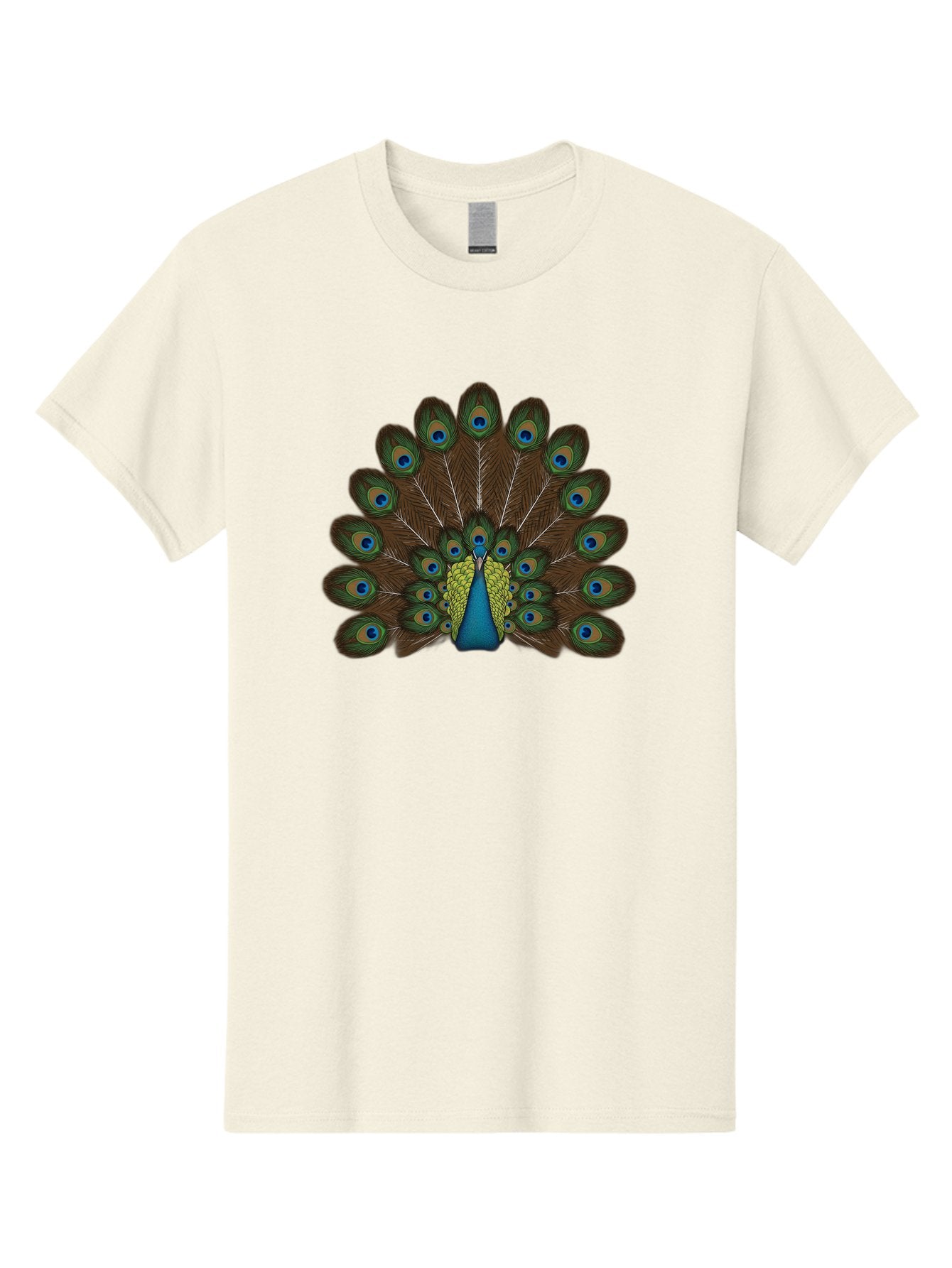 Peacock-Tail Men'S Graphic Tee, 100% Cotton, Comfortable Casual Summer Wear, Machine Washable, Peacock Feathers, Colorful Plumage, Vibrant Blues And Greens, Eye-Catching Display, Intricate Patterns, Majestic Bird, Ornate Decoration, Bab134 3