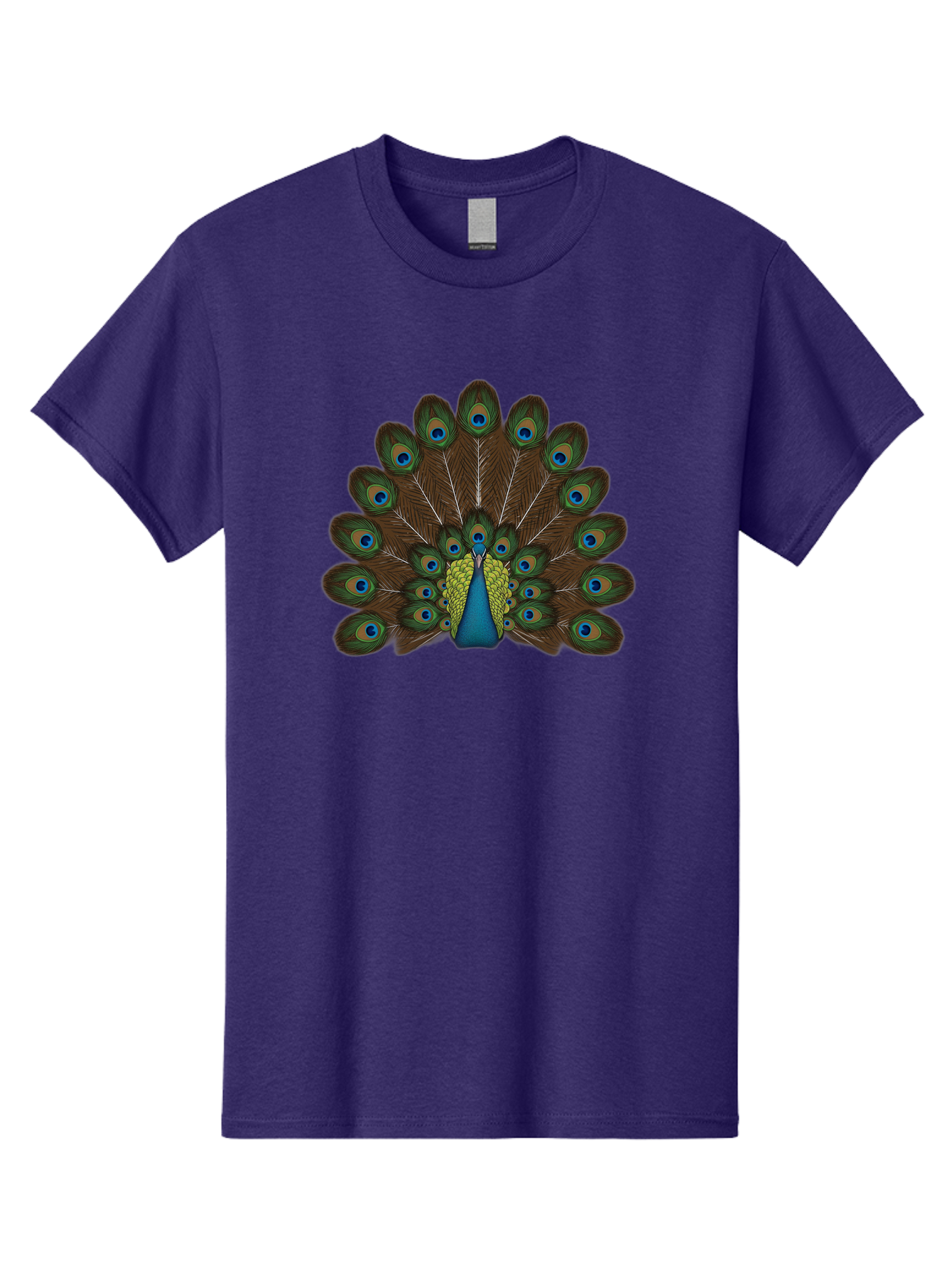 Peacock-Tail Men'S Graphic Tee, 100% Cotton, Comfortable Casual Summer Wear, Machine Washable, Peacock Feathers, Colorful Plumage, Vibrant Blues And Greens, Eye-Catching Display, Intricate Patterns, Majestic Bird, Ornate Decoration, Bab134 23