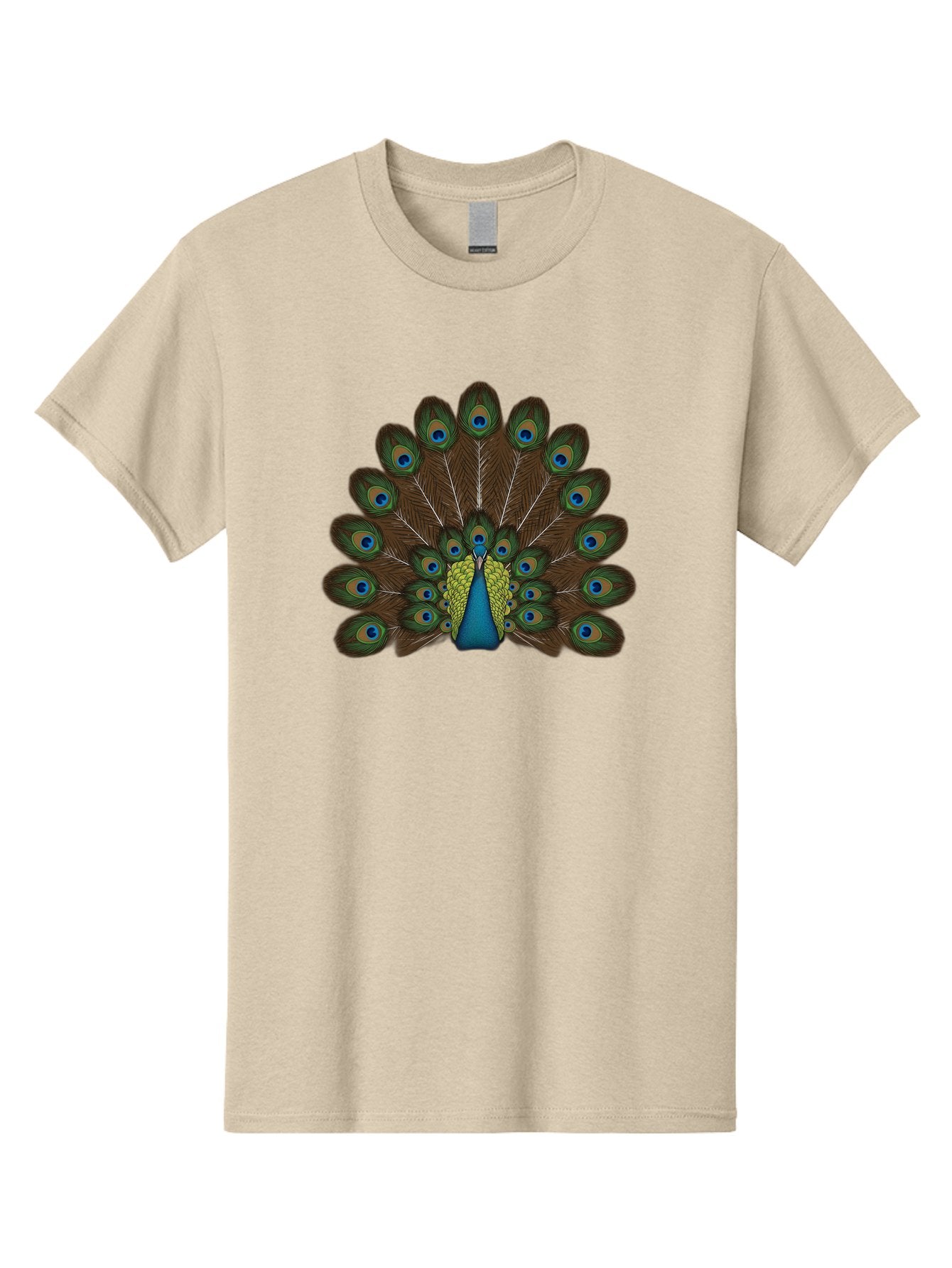Peacock-Tail Men'S Graphic Tee, 100% Cotton, Comfortable Casual Summer Wear, Machine Washable, Peacock Feathers, Colorful Plumage, Vibrant Blues And Greens, Eye-Catching Display, Intricate Patterns, Majestic Bird, Ornate Decoration, Bab134 10