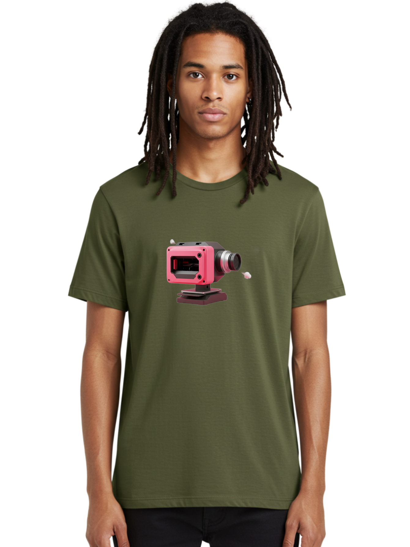 Pink-3D-Camera Men'S Graphic Tee, 100% Cotton, Comfortable Casual Summer Wear, Machine Washable, Pink Camera, Photography Equipment, Camera Lens, Modern Technology, Futuristic Design, Digital Photography, Studio Equipment, 3D Camera Bab141 18