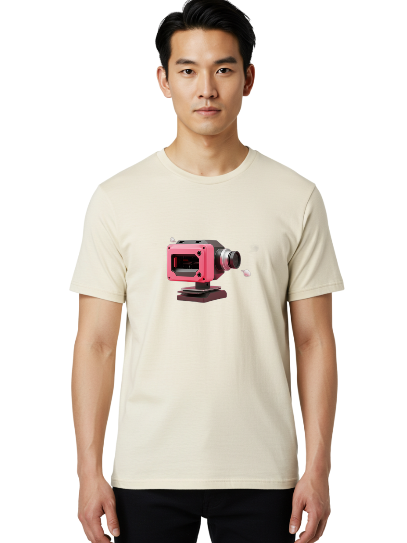 Pink-3D-Camera Men'S Graphic Tee, 100% Cotton, Comfortable Casual Summer Wear, Machine Washable, Pink Camera, Photography Equipment, Camera Lens, Modern Technology, Futuristic Design, Digital Photography, Studio Equipment, 3D Camera Bab141 6