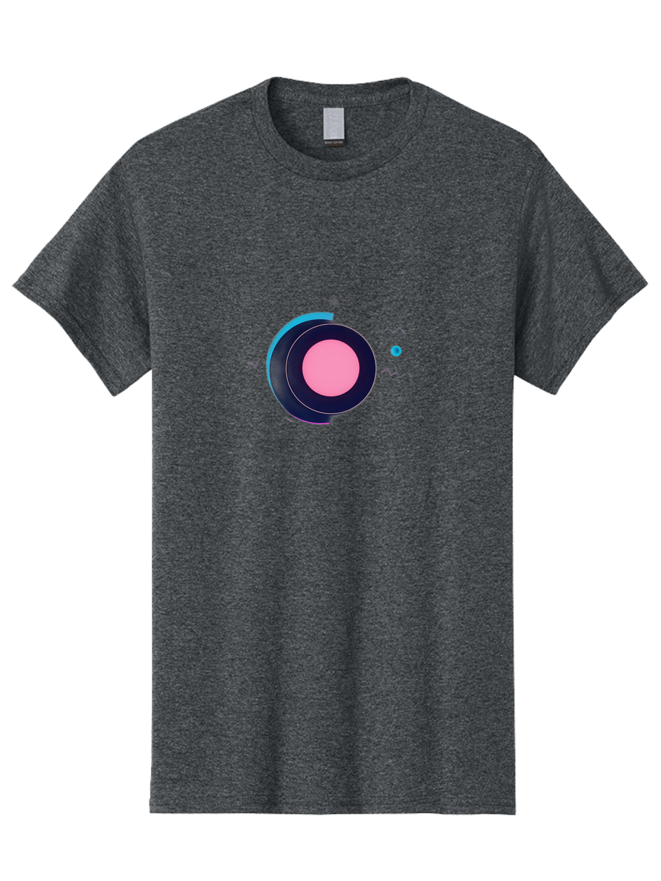 Pink-Circle Men'S Graphic Tee, 100% Cotton, Comfortable Casual Summer Wear, Machine Washable, Abstract Geometric Shapes, Layered Circle Design, Pink Center, Black And Blue Accents, Modern Art, Memphis Style, Minimalist Composition, Bab144 9