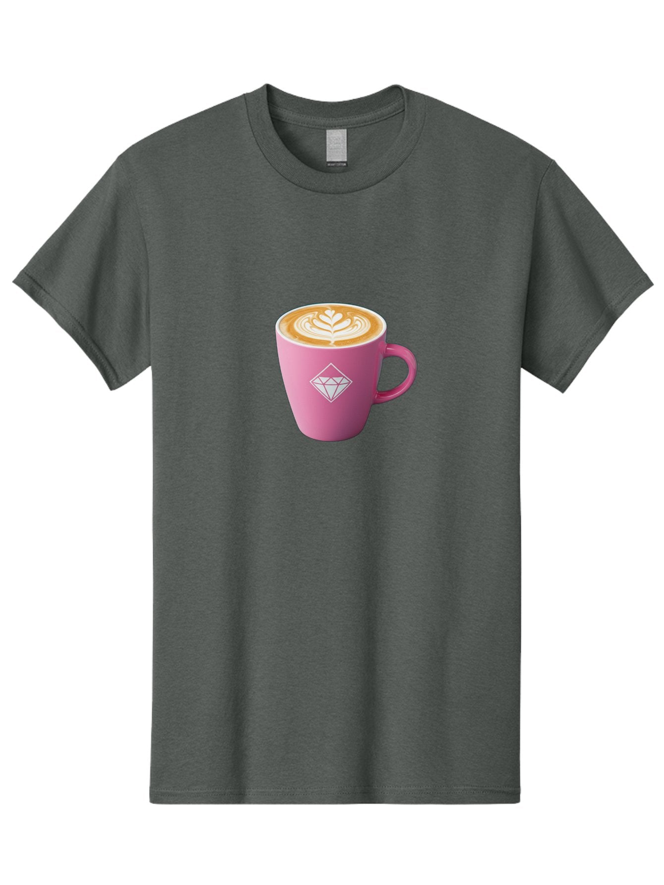 Pink-Coffee-Cup Men'S Graphic Tee, 100% Cotton, Comfortable Casual Summer Wear, Machine Washable, Coffee Cup, Latte Art, Pink Mug, Diamond Logo, Coffee Culture, Morning Coffee, Coffee Break, Hot Beverage Bab145 10