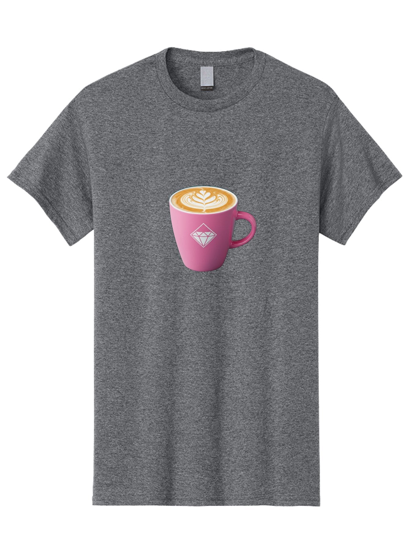 Pink-Coffee-Cup Men'S Graphic Tee, 100% Cotton, Comfortable Casual Summer Wear, Machine Washable, Coffee Cup, Latte Art, Pink Mug, Diamond Logo, Coffee Culture, Morning Coffee, Coffee Break, Hot Beverage Bab145 12
