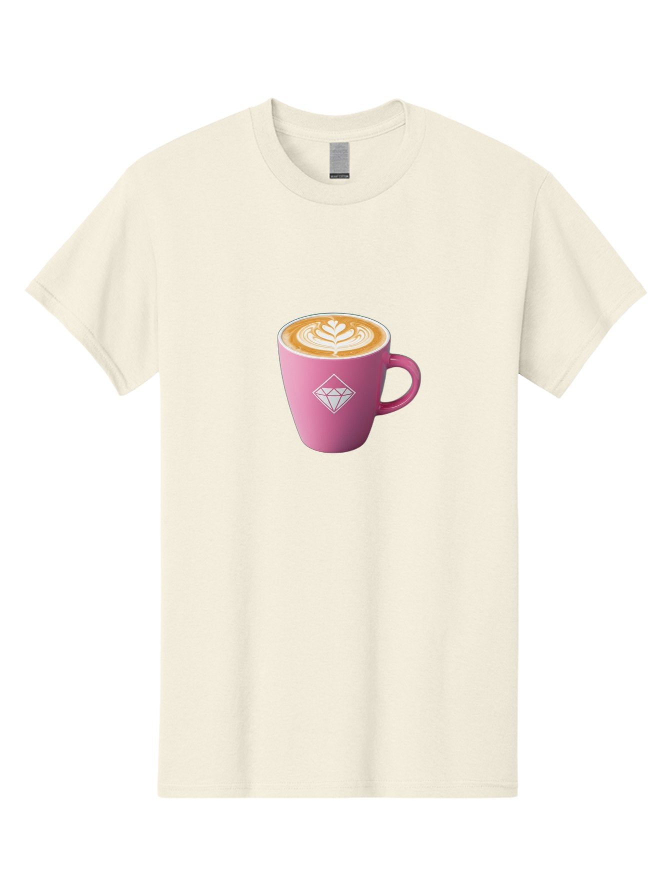 Pink-Coffee-Cup Men'S Graphic Tee, 100% Cotton, Comfortable Casual Summer Wear, Machine Washable, Coffee Cup, Latte Art, Pink Mug, Diamond Logo, Coffee Culture, Morning Coffee, Coffee Break, Hot Beverage Bab145 15