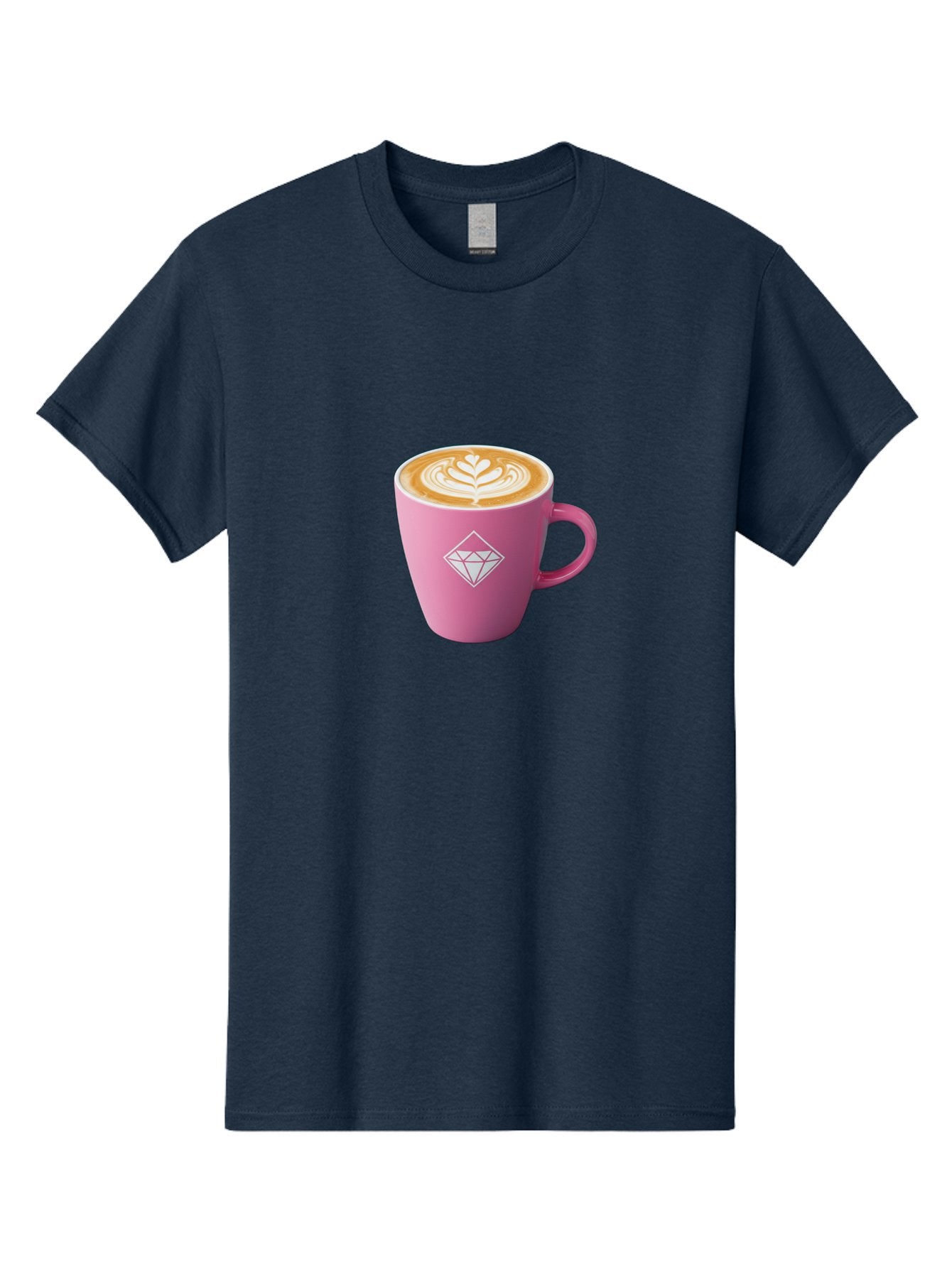 Pink-Coffee-Cup Men'S Graphic Tee, 100% Cotton, Comfortable Casual Summer Wear, Machine Washable, Coffee Cup, Latte Art, Pink Mug, Diamond Logo, Coffee Culture, Morning Coffee, Coffee Break, Hot Beverage Bab145 11