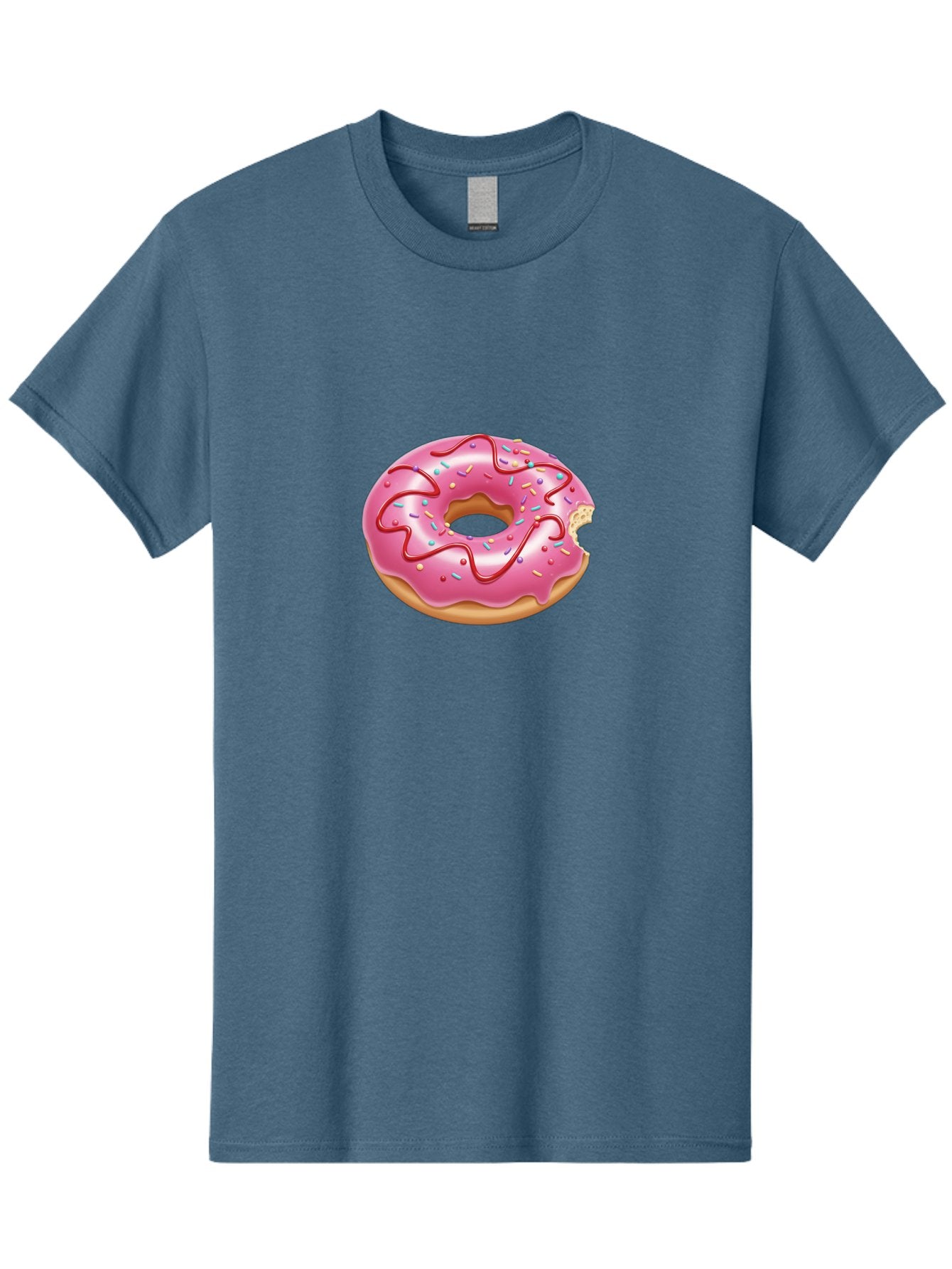 Pink-Donut-1 Men'S Graphic Tee, 100% Cotton, Comfortable Casual Summer Wear, Machine Washable, Pink Frosted Donut, Donut With Sprinkles, Chocolate Drizzle, Sweet Treats, Baked Goods, Colorful Dessert, Tasty Pastry, Indulgent Snack, Bab147 3