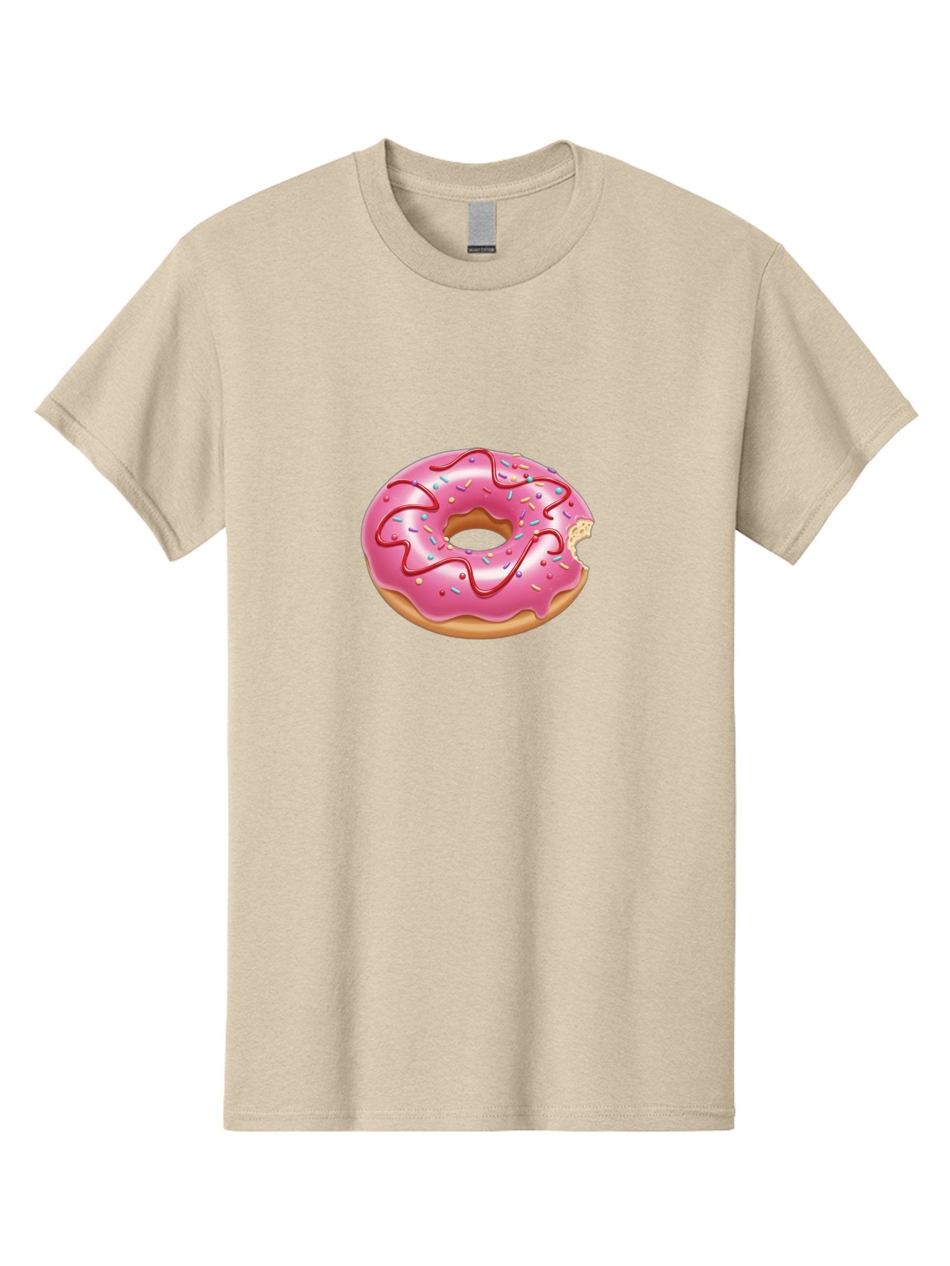 Pink-Donut-1 Men'S Graphic Tee, 100% Cotton, Comfortable Casual Summer Wear, Machine Washable, Pink Frosted Donut, Donut With Sprinkles, Chocolate Drizzle, Sweet Treats, Baked Goods, Colorful Dessert, Tasty Pastry, Indulgent Snack, Bab147