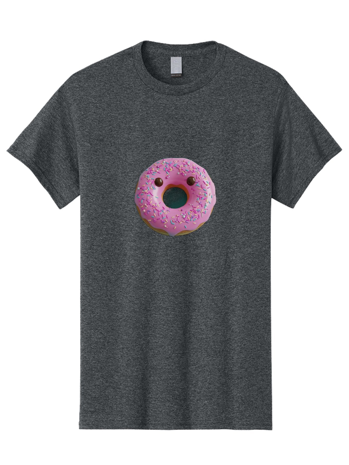 Pink-Donut-10 Men'S Graphic Tee, 100% Cotton, Comfortable Casual Summer Wear, Machine Washable, Pink Frosted Donut, Donut With Sprinkles, Chocolate Chip Eyes, Cute Donut, Sweet Treat, Colorful Dessert, Tasty Pastry, Donut Art, Fun Food, Bab148 12
