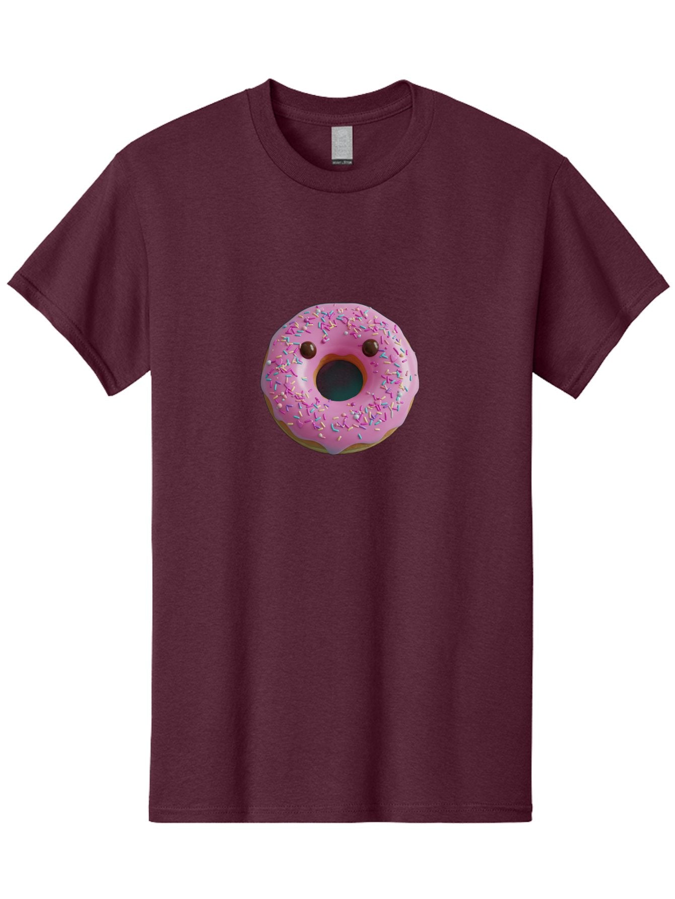 Pink-Donut-10 Men'S Graphic Tee, 100% Cotton, Comfortable Casual Summer Wear, Machine Washable, Pink Frosted Donut, Donut With Sprinkles, Chocolate Chip Eyes, Cute Donut, Sweet Treat, Colorful Dessert, Tasty Pastry, Donut Art, Fun Food, Bab148 9