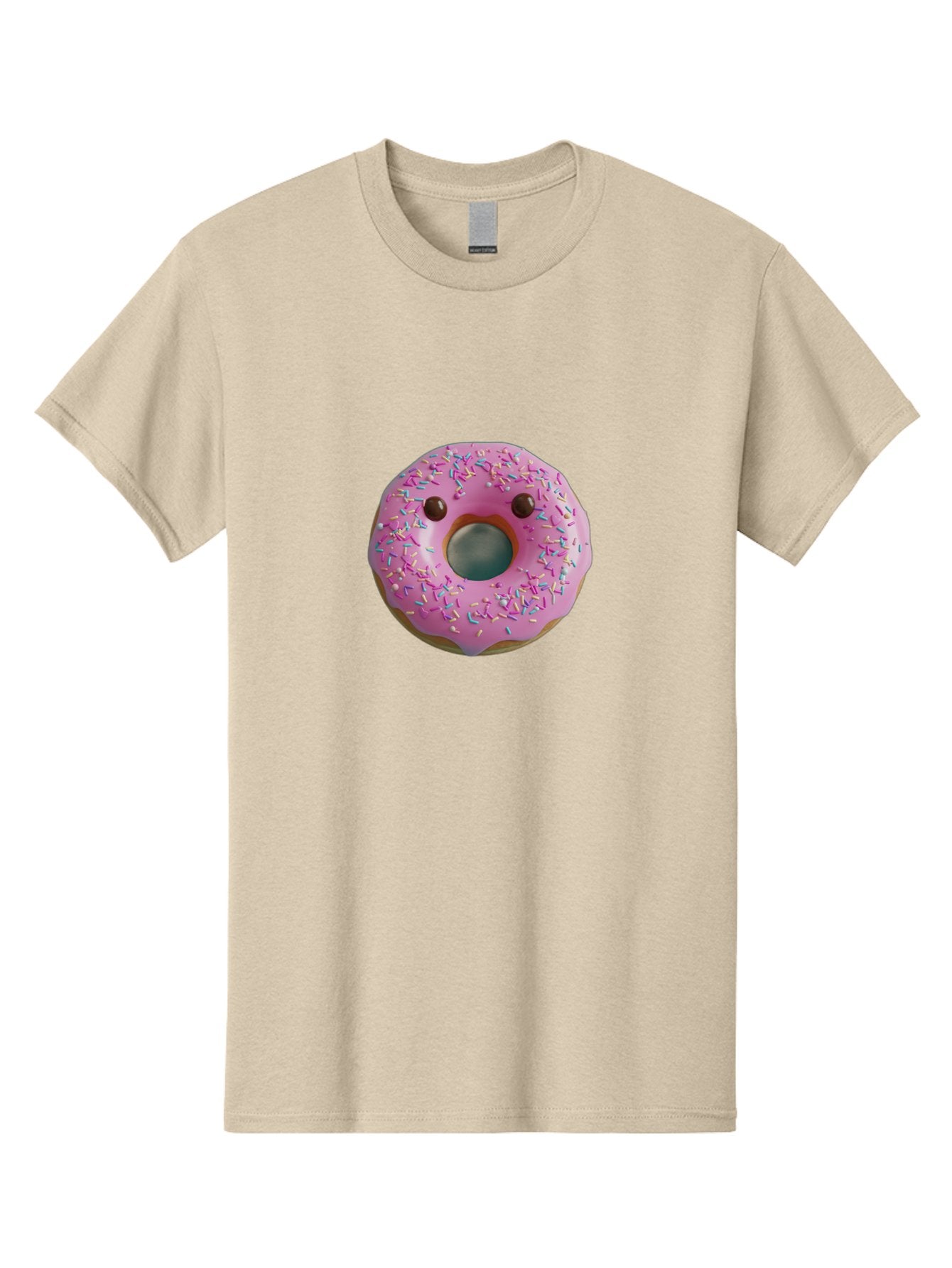 Pink-Donut-10 Men'S Graphic Tee, 100% Cotton, Comfortable Casual Summer Wear, Machine Washable, Pink Frosted Donut, Donut With Sprinkles, Chocolate Chip Eyes, Cute Donut, Sweet Treat, Colorful Dessert, Tasty Pastry, Donut Art, Fun Food, Bab148 6
