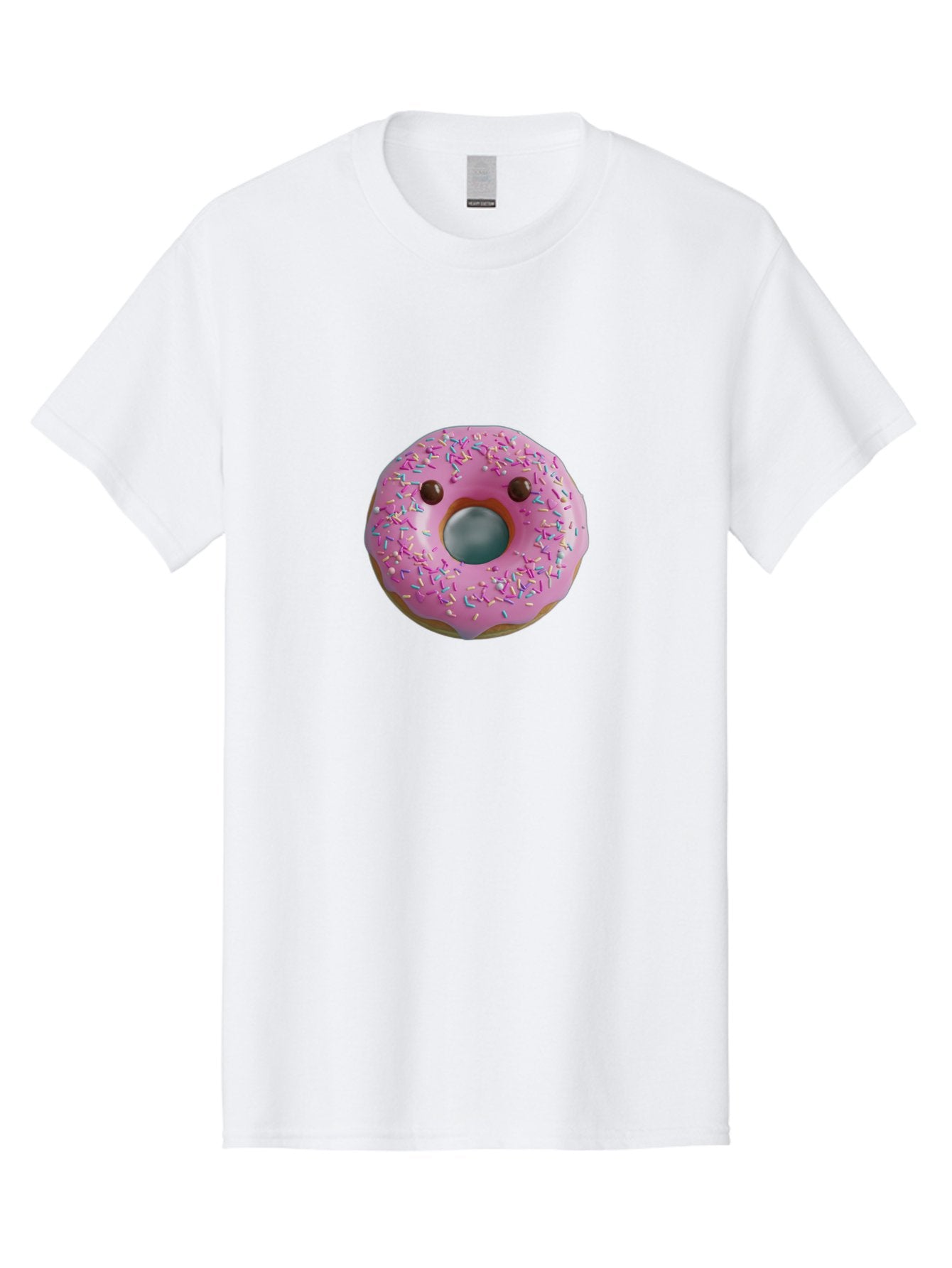 Pink-Donut-10 Men'S Graphic Tee, 100% Cotton, Comfortable Casual Summer Wear, Machine Washable, Pink Frosted Donut, Donut With Sprinkles, Chocolate Chip Eyes, Cute Donut, Sweet Treat, Colorful Dessert, Tasty Pastry, Donut Art, Fun Food, Bab148 7