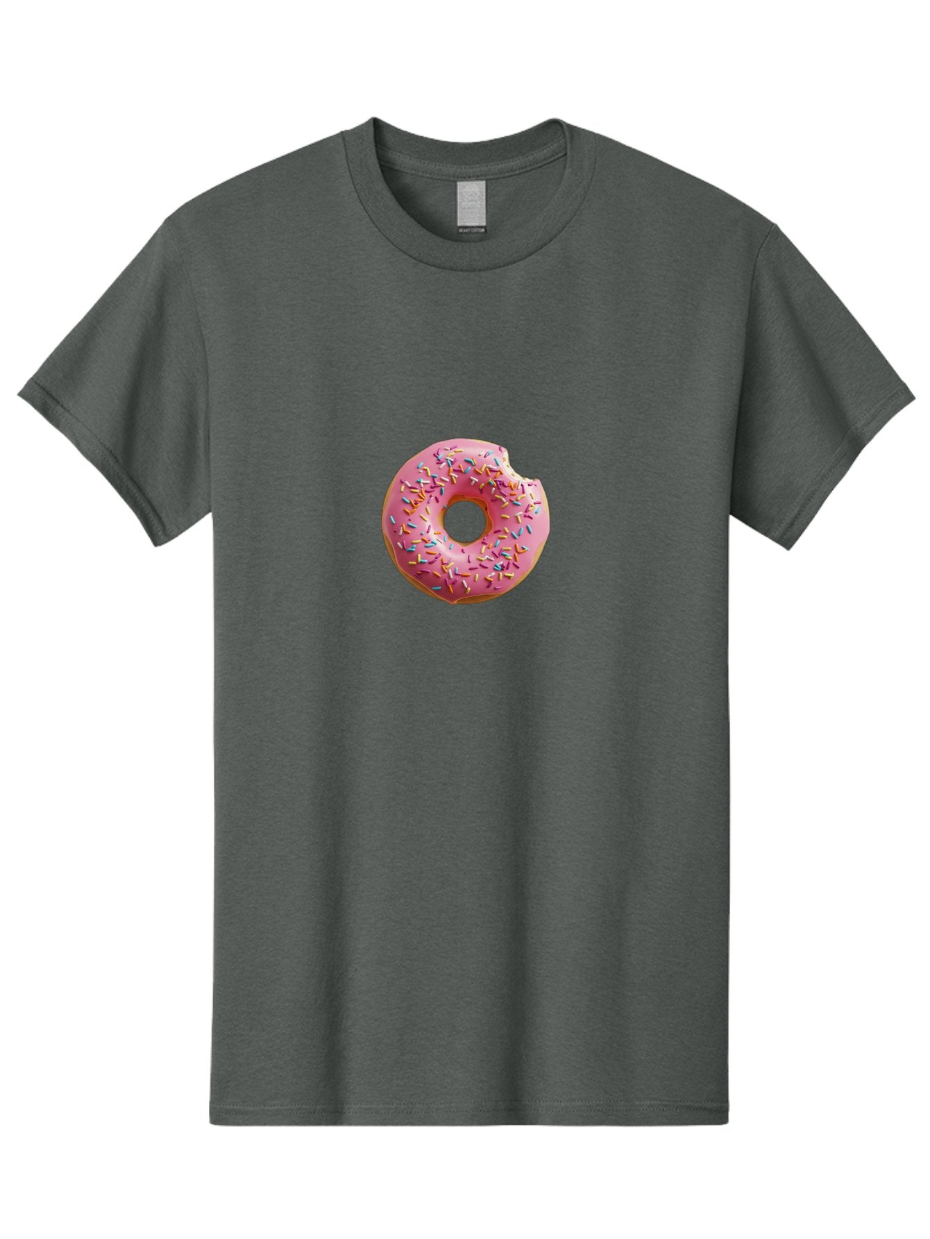 Pink-Donut-2 Men'S Graphic Tee, 100% Cotton, Comfortable Casual Summer Wear, Machine Washable, Pink Frosted Donut, Donut With Sprinkles, Sweet Treats, Colorful Dessert, Bitten Donut, Sprinkles, Tasty Pastry, Sweet Indulgence, Dessert Delight Bab149 11