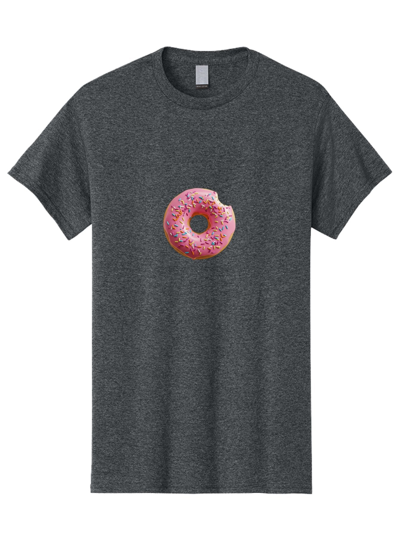 Pink-Donut-2 Men'S Graphic Tee, 100% Cotton, Comfortable Casual Summer Wear, Machine Washable, Pink Frosted Donut, Donut With Sprinkles, Sweet Treats, Colorful Dessert, Bitten Donut, Sprinkles, Tasty Pastry, Sweet Indulgence, Dessert Delight Bab149 7