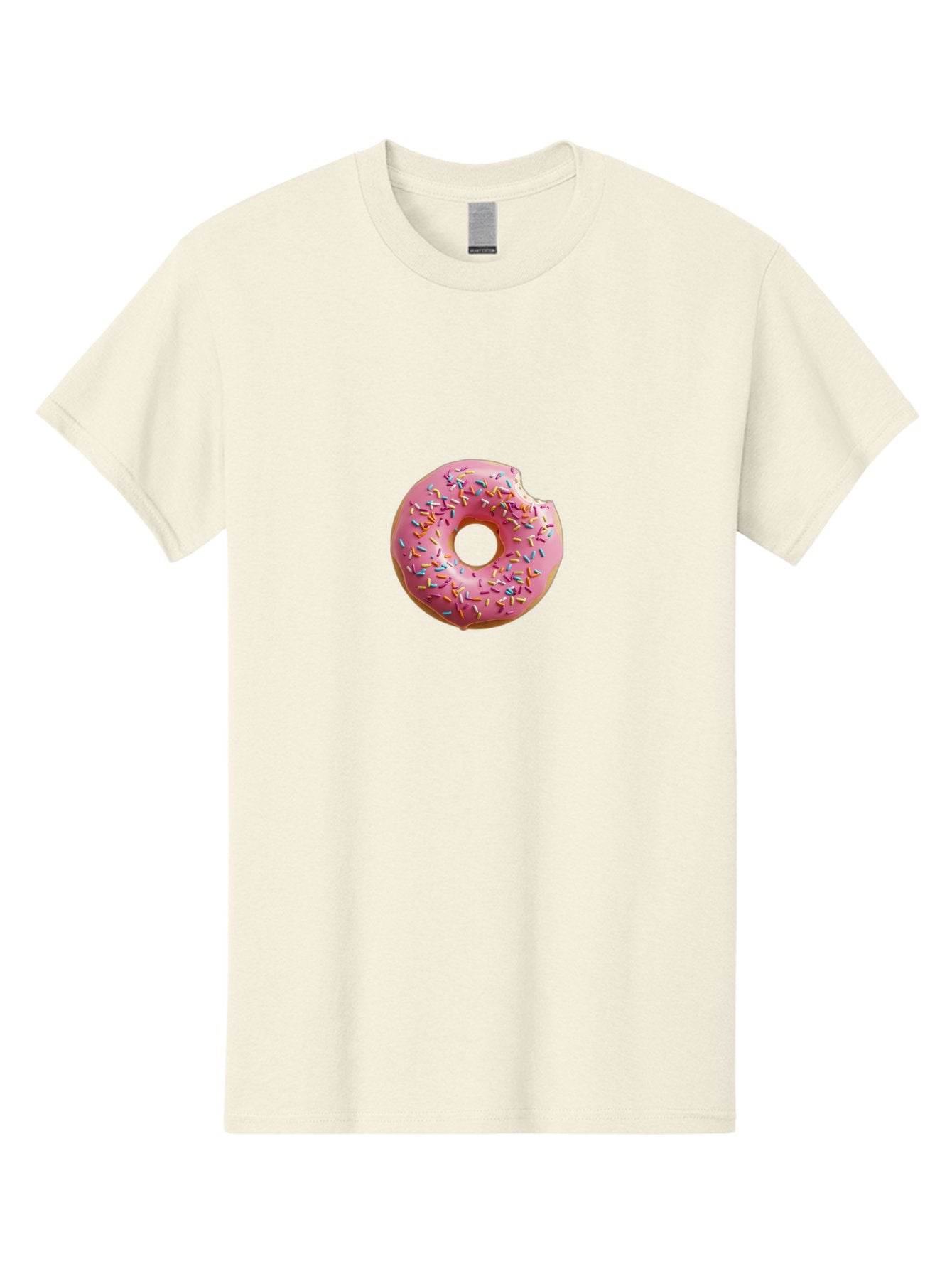 Pink-Donut-2 Men'S Graphic Tee, 100% Cotton, Comfortable Casual Summer Wear, Machine Washable, Pink Frosted Donut, Donut With Sprinkles, Sweet Treats, Colorful Dessert, Bitten Donut, Sprinkles, Tasty Pastry, Sweet Indulgence, Dessert Delight Bab149 6