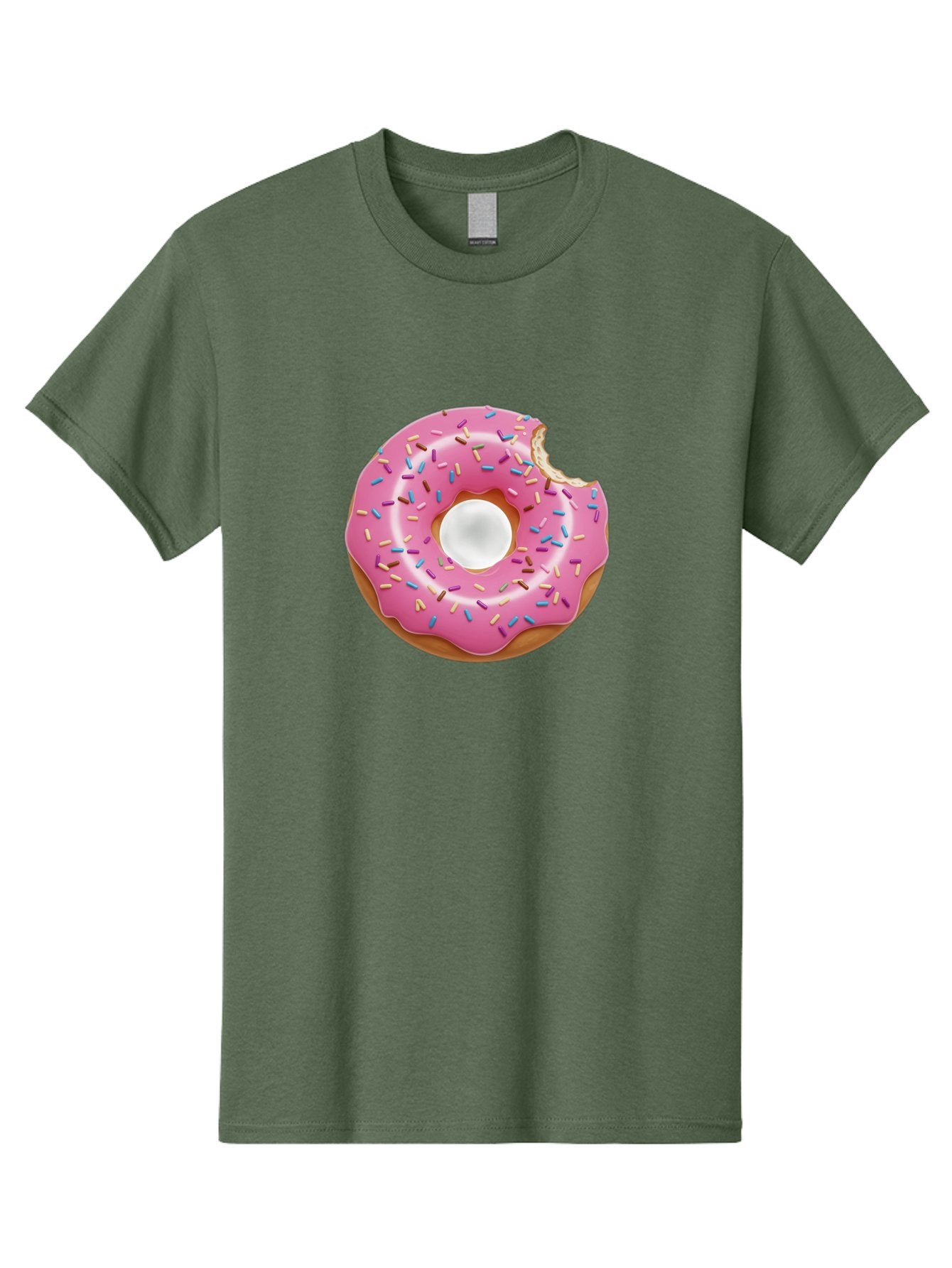 Pink-Donut-4 Men'S Graphic Tee, 100% Cotton, Comfortable Casual Summer Wear, Machine Washable, Pink Donut With Sprinkles, Bitten Donut, Sweet Treats, Colorful Dessert, Tasty Pastry, Glazed Donut, Sprinkles Galore, Donut Delight, Baked Goods Bab151 13