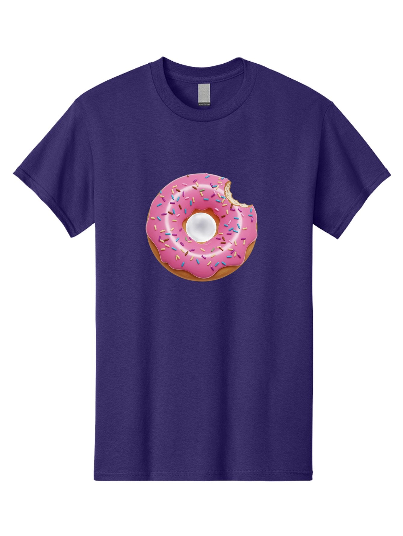 Pink-Donut-4 Men'S Graphic Tee, 100% Cotton, Comfortable Casual Summer Wear, Machine Washable, Pink Donut With Sprinkles, Bitten Donut, Sweet Treats, Colorful Dessert, Tasty Pastry, Glazed Donut, Sprinkles Galore, Donut Delight, Baked Goods Bab151 7