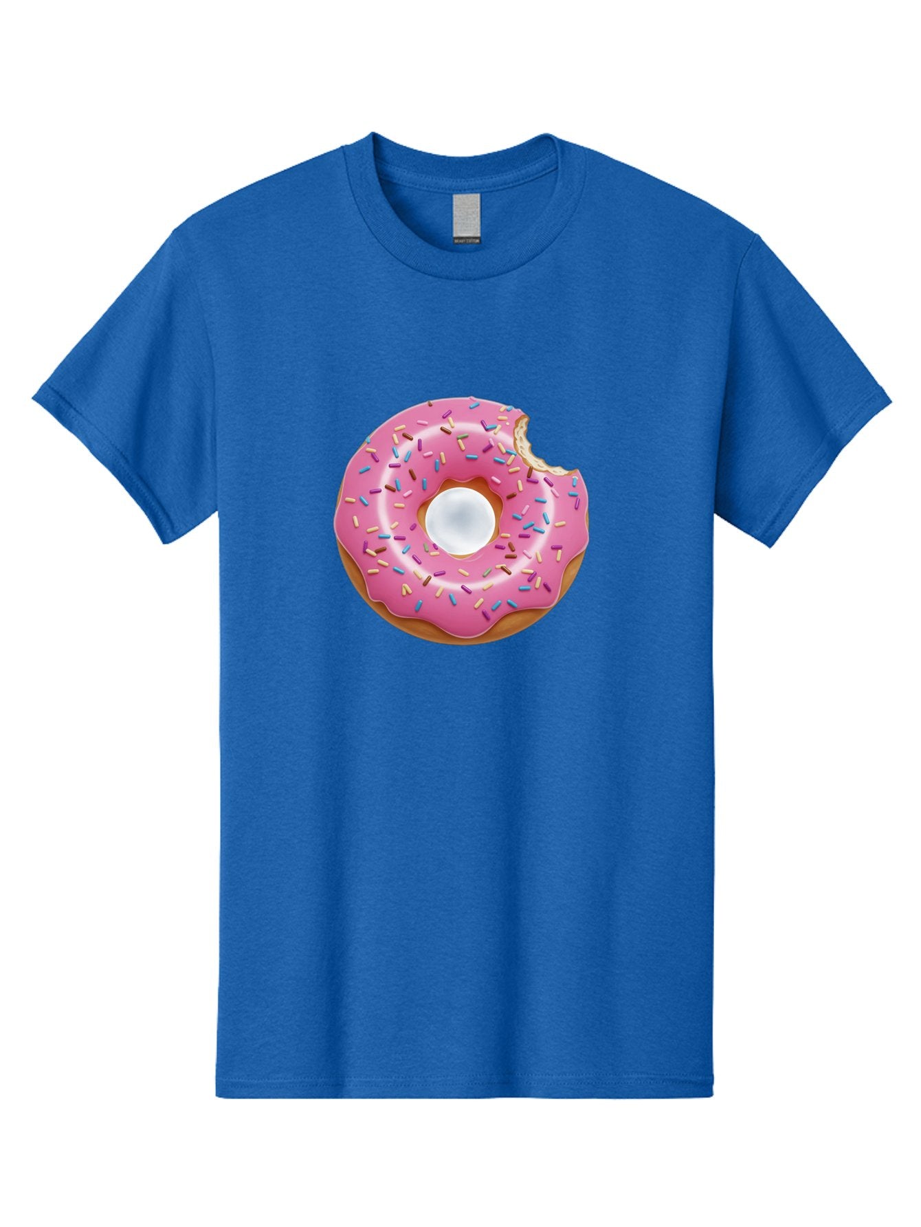 Pink-Donut-4 Men'S Graphic Tee, 100% Cotton, Comfortable Casual Summer Wear, Machine Washable, Pink Donut With Sprinkles, Bitten Donut, Sweet Treats, Colorful Dessert, Tasty Pastry, Glazed Donut, Sprinkles Galore, Donut Delight, Baked Goods Bab151 9