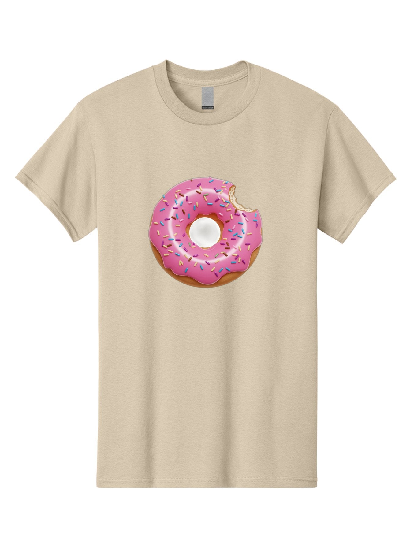 Pink-Donut-4 Men'S Graphic Tee, 100% Cotton, Comfortable Casual Summer Wear, Machine Washable, Pink Donut With Sprinkles, Bitten Donut, Sweet Treats, Colorful Dessert, Tasty Pastry, Glazed Donut, Sprinkles Galore, Donut Delight, Baked Goods Bab151 12
