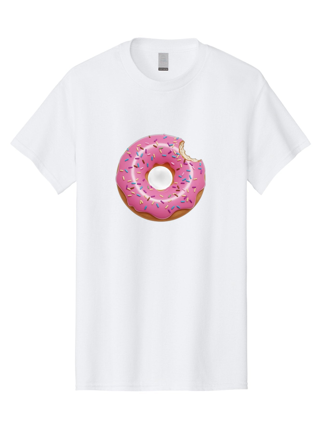 Pink-Donut-4 Men'S Graphic Tee, 100% Cotton, Comfortable Casual Summer Wear, Machine Washable, Pink Donut With Sprinkles, Bitten Donut, Sweet Treats, Colorful Dessert, Tasty Pastry, Glazed Donut, Sprinkles Galore, Donut Delight, Baked Goods Bab151 10