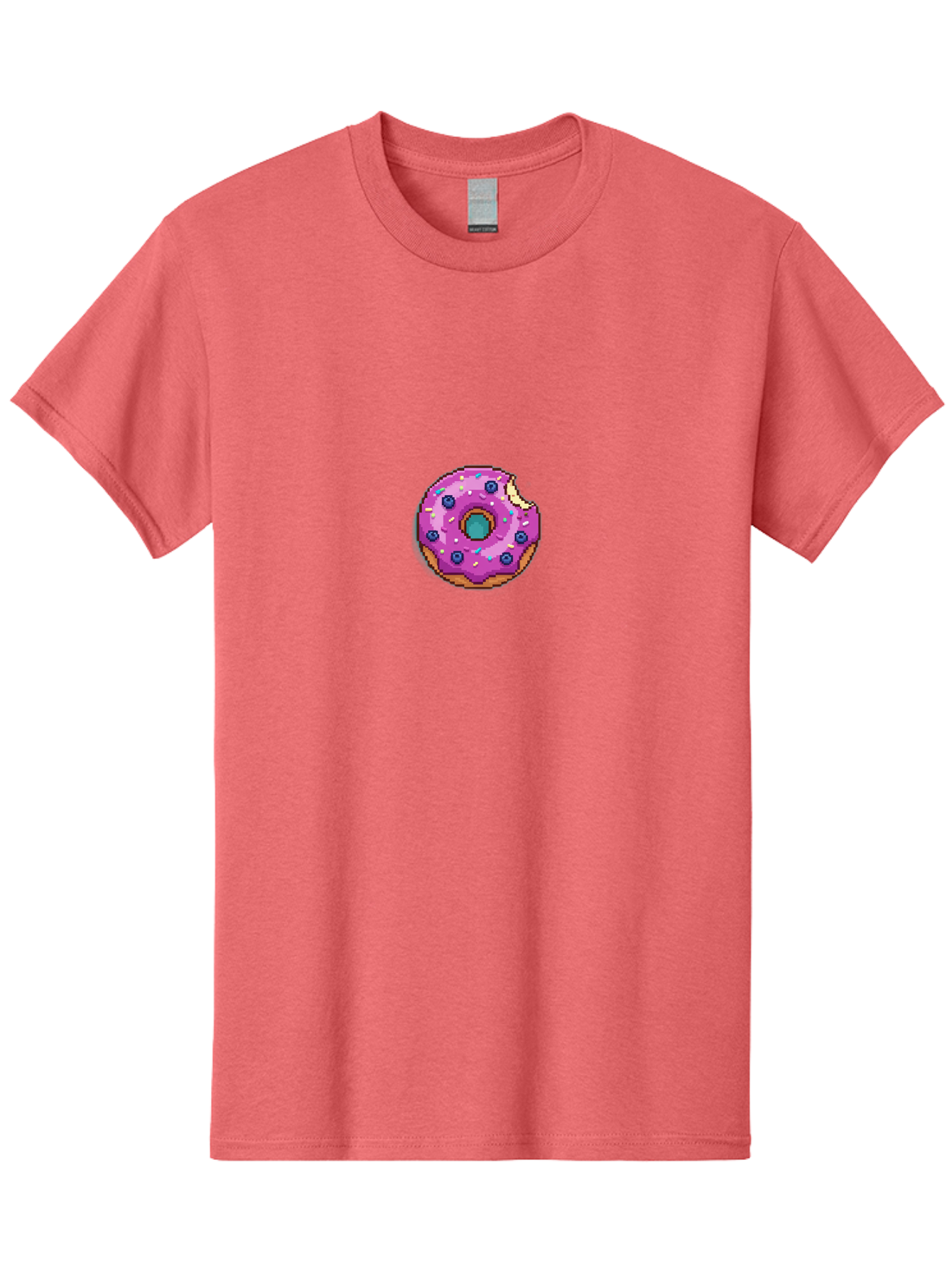 Pink-Donut-5 Men'S Graphic Tee, 100% Cotton, Comfortable Casual Summer Wear, Machine Washable, Frosted Donut, Sweet Treat, Purple Frosting, Colorful Sprinkles, Donut With A Bite, Tasty Dessert, Baked Goods, Donut Lover, Indulgent Snack Bab152