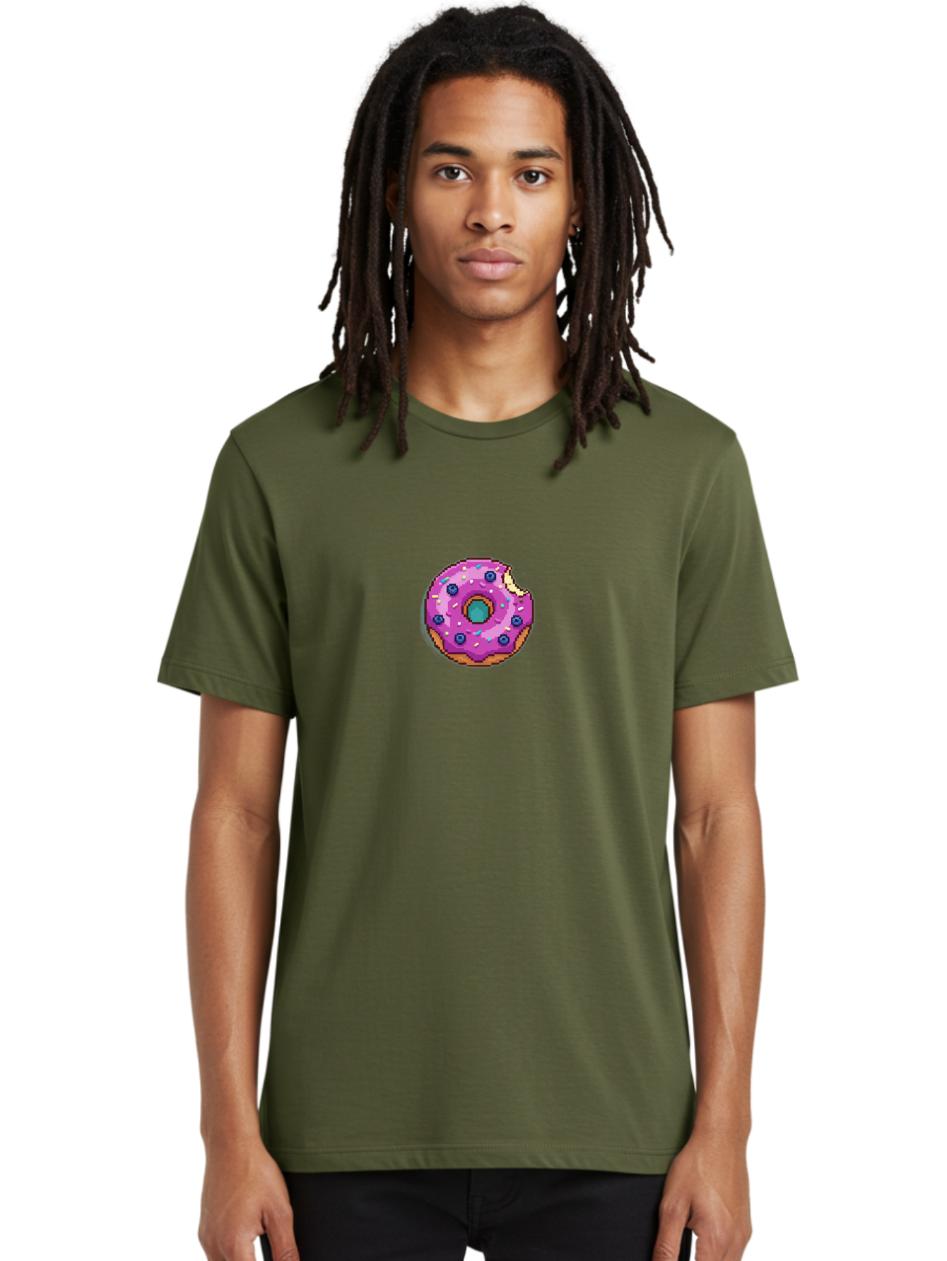 Pink-Donut-5 Men'S Graphic Tee, 100% Cotton, Comfortable Casual Summer Wear, Machine Washable, Frosted Donut, Sweet Treat, Purple Frosting, Colorful Sprinkles, Donut With A Bite, Tasty Dessert, Baked Goods, Donut Lover, Indulgent Snack Bab152 18
