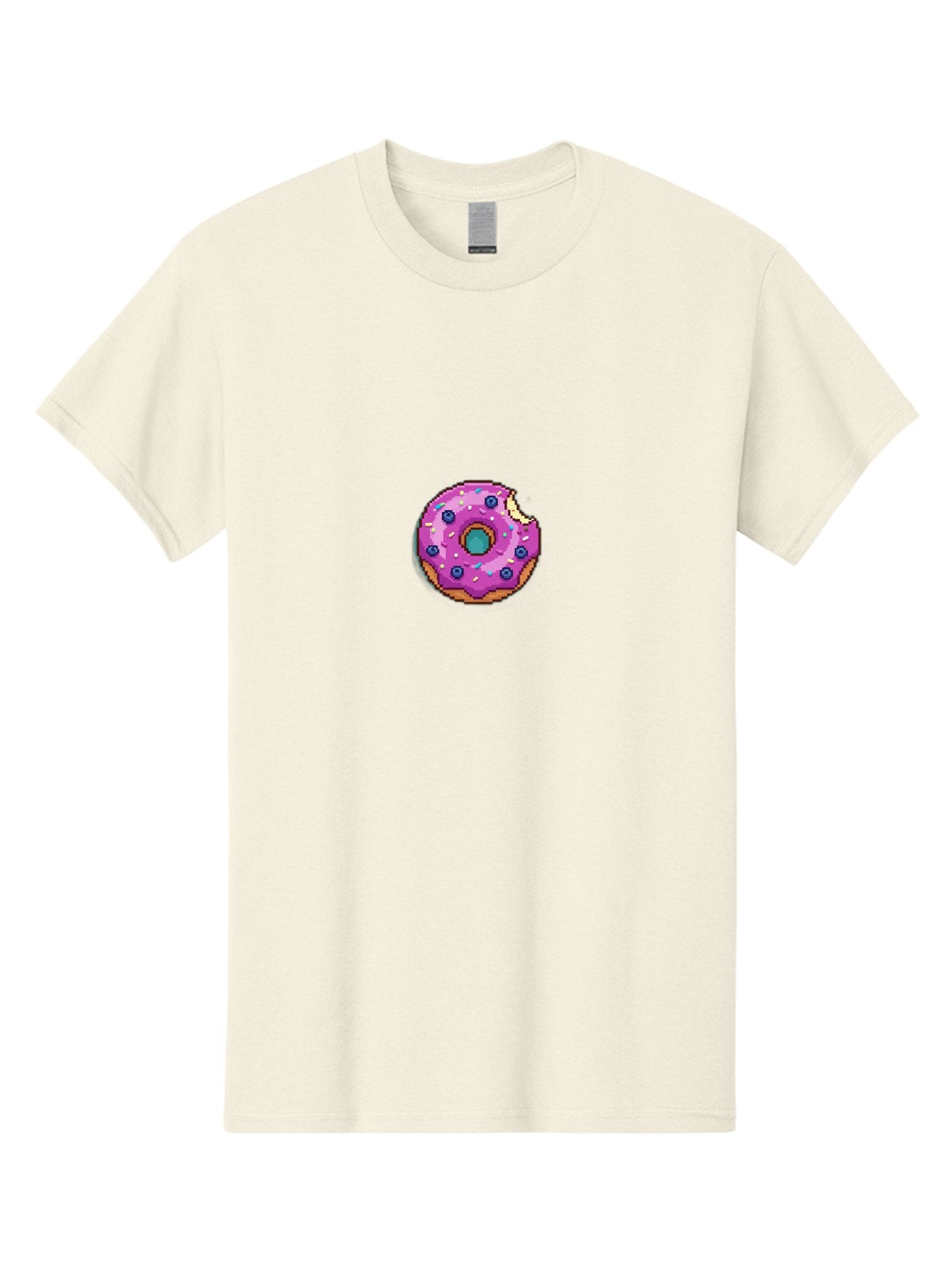 Pink-Donut-5 Men'S Graphic Tee, 100% Cotton, Comfortable Casual Summer Wear, Machine Washable, Frosted Donut, Sweet Treat, Purple Frosting, Colorful Sprinkles, Donut With A Bite, Tasty Dessert, Baked Goods, Donut Lover, Indulgent Snack Bab152 3