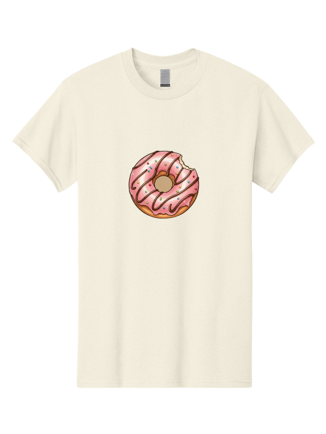 Pink-Donut-6 Men'S Graphic Tee, 100% Cotton, Comfortable Casual Summer Wear, Machine Washable, Pink Frosted Donut, Chocolate Drizzle, Colorful Sprinkles, Bitten Donut, Sweet Treat, Tasty Pastry, Dessert Illustration Bab153 12