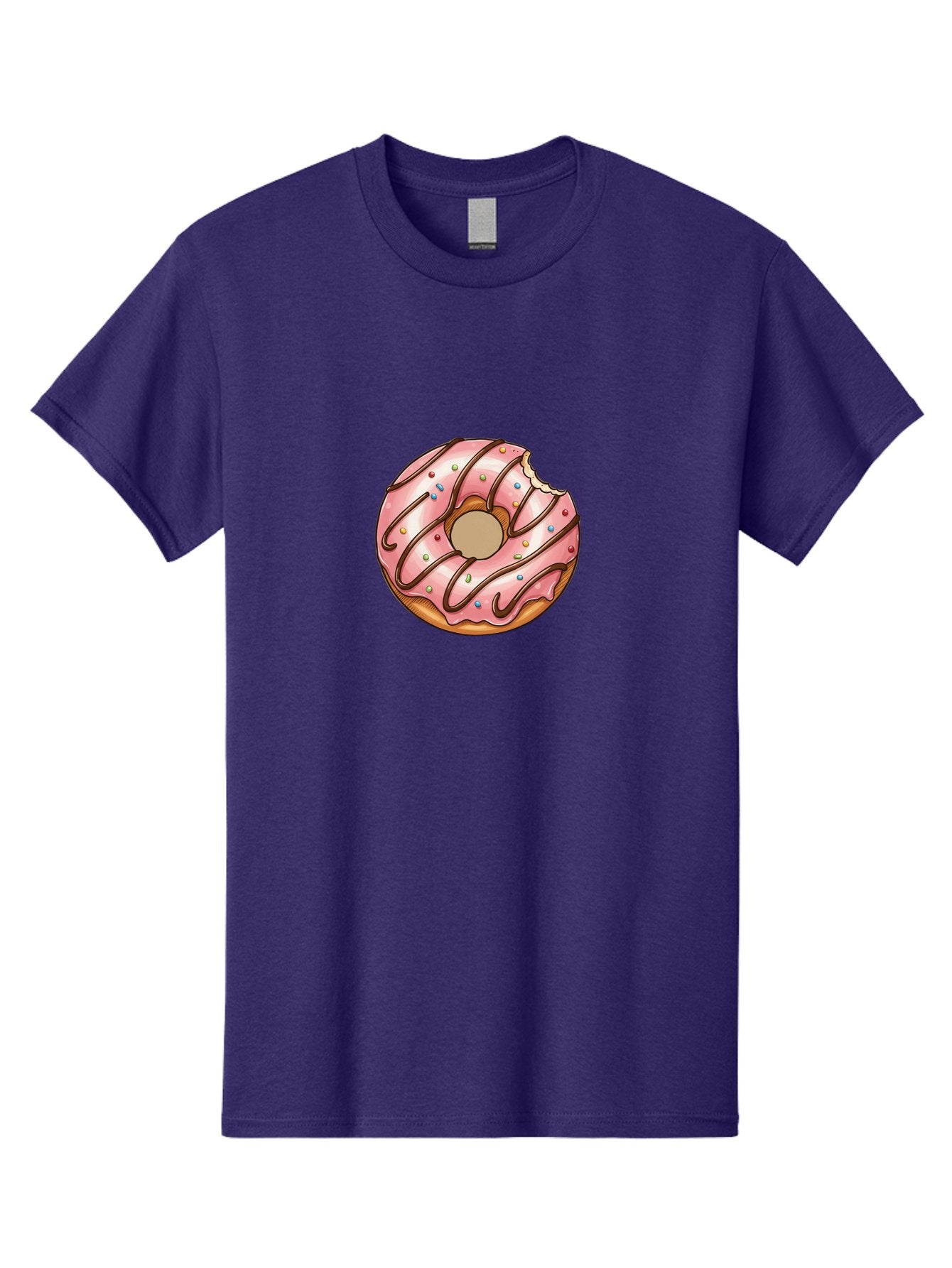 Pink-Donut-6 Men'S Graphic Tee, 100% Cotton, Comfortable Casual Summer Wear, Machine Washable, Pink Frosted Donut, Chocolate Drizzle, Colorful Sprinkles, Bitten Donut, Sweet Treat, Tasty Pastry, Dessert Illustration Bab153 10