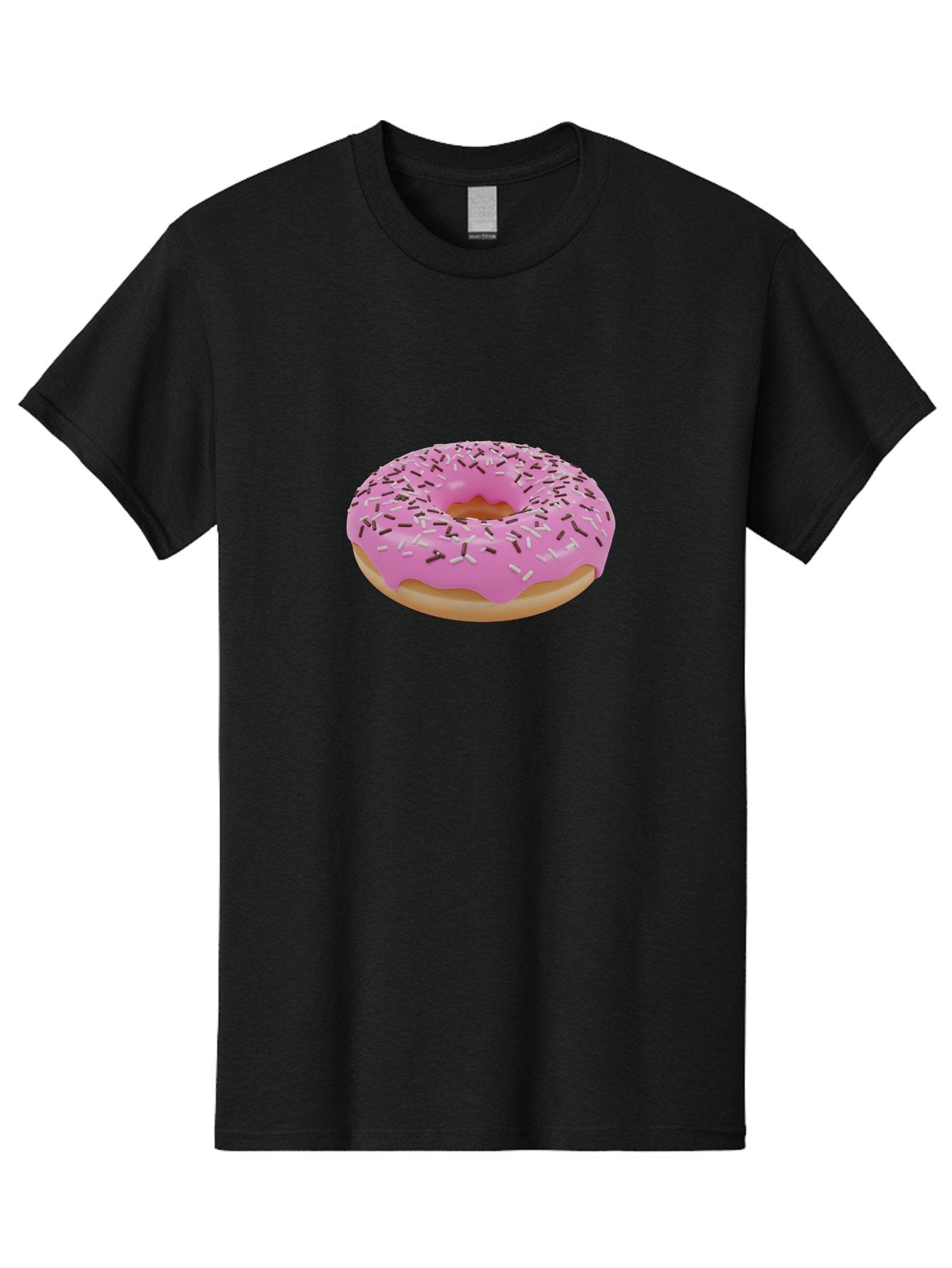 Pink-Donut-7 Men'S Graphic Tee, 100% Cotton, Comfortable Casual Summer Wear, Machine Washable, Pink Frosted Donut, Sprinkles, Sweet Treats, Baked Goods, Dessert, Colorful Toppings, Tasty Pastry, Sweet Tooth Bab154 5