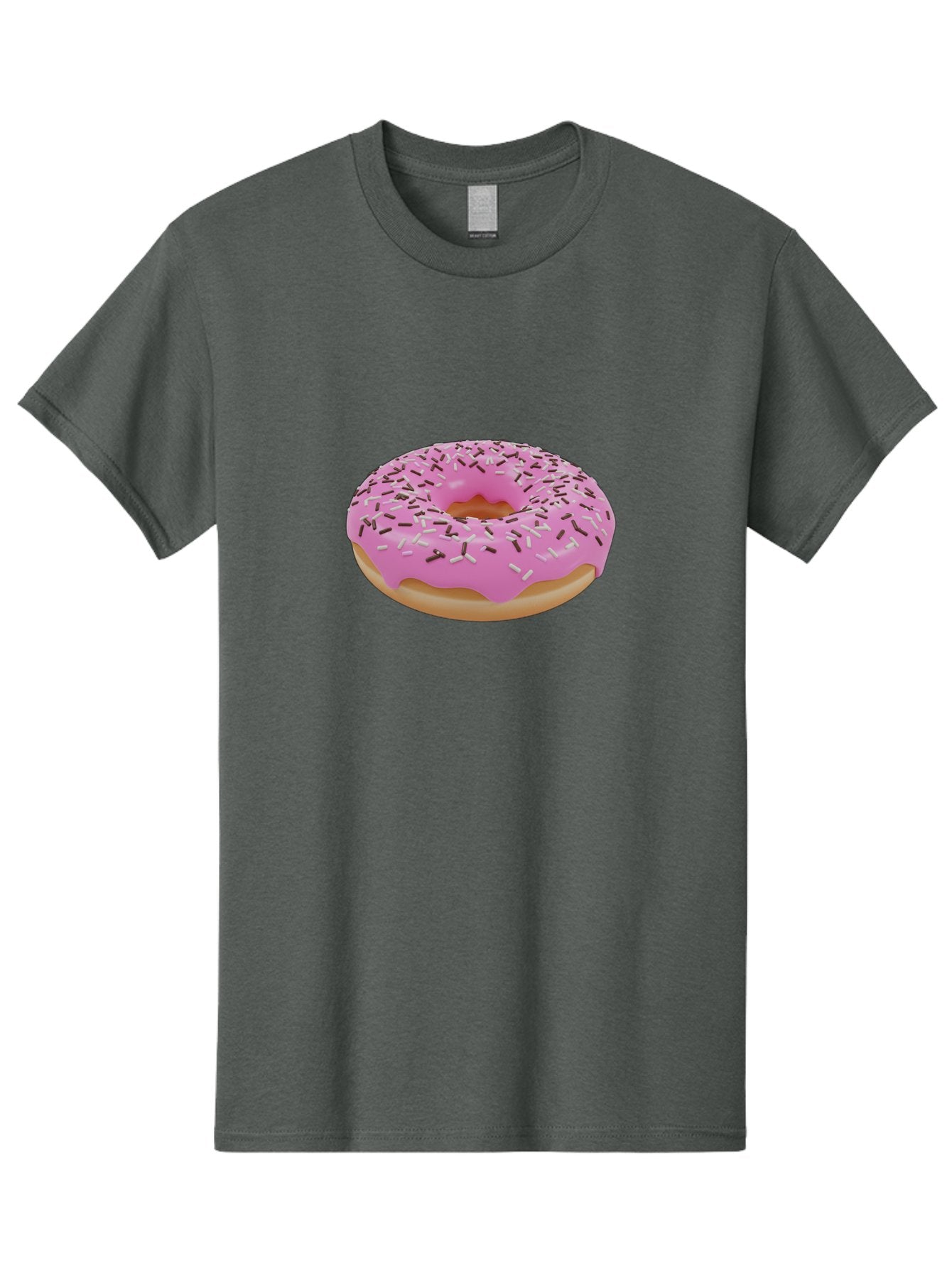 Pink-Donut-7 Men'S Graphic Tee, 100% Cotton, Comfortable Casual Summer Wear, Machine Washable, Pink Frosted Donut, Sprinkles, Sweet Treats, Baked Goods, Dessert, Colorful Toppings, Tasty Pastry, Sweet Tooth Bab154 3