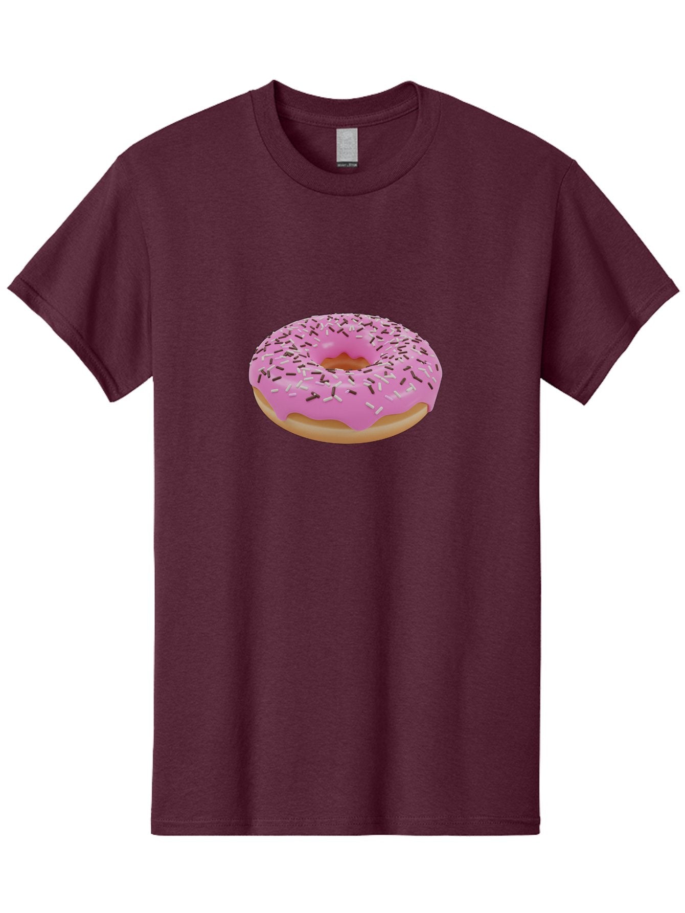 Pink-Donut-7 Men'S Graphic Tee, 100% Cotton, Comfortable Casual Summer Wear, Machine Washable, Pink Frosted Donut, Sprinkles, Sweet Treats, Baked Goods, Dessert, Colorful Toppings, Tasty Pastry, Sweet Tooth Bab154 9