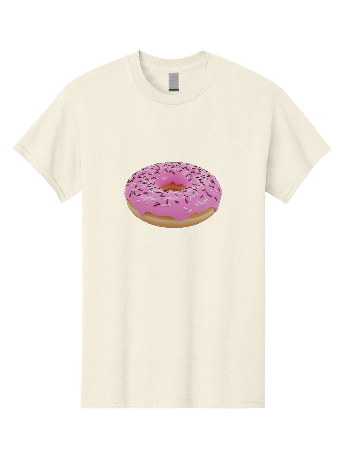 Pink-Donut-7 Men'S Graphic Tee, 100% Cotton, Comfortable Casual Summer Wear, Machine Washable, Pink Frosted Donut, Sprinkles, Sweet Treats, Baked Goods, Dessert, Colorful Toppings, Tasty Pastry, Sweet Tooth Bab154 12