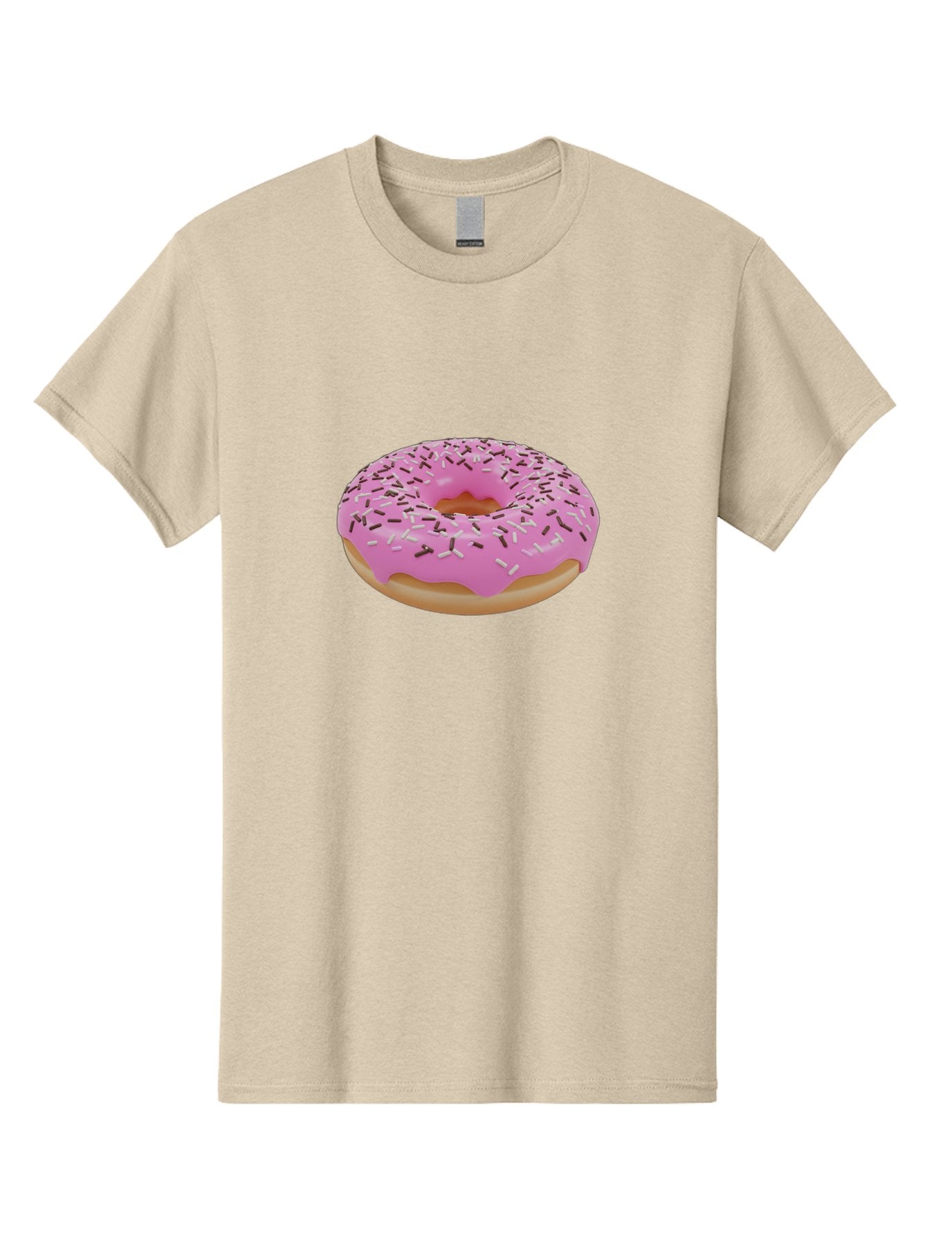 Pink-Donut-7 Men'S Graphic Tee, 100% Cotton, Comfortable Casual Summer Wear, Machine Washable, Pink Frosted Donut, Sprinkles, Sweet Treats, Baked Goods, Dessert, Colorful Toppings, Tasty Pastry, Sweet Tooth Bab154 7